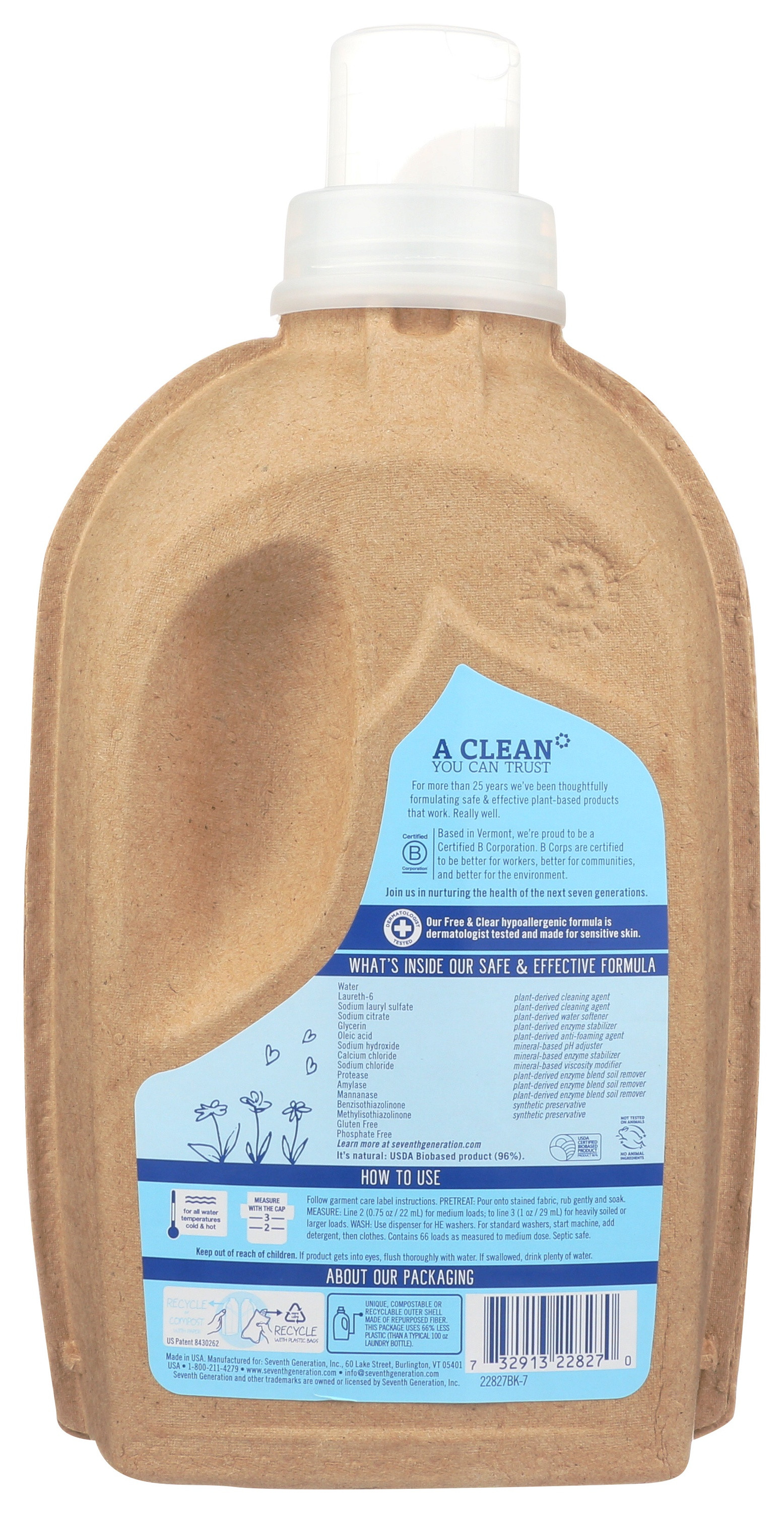 Seventh Generation 4X Concentrated Liquid Laundry Detergent