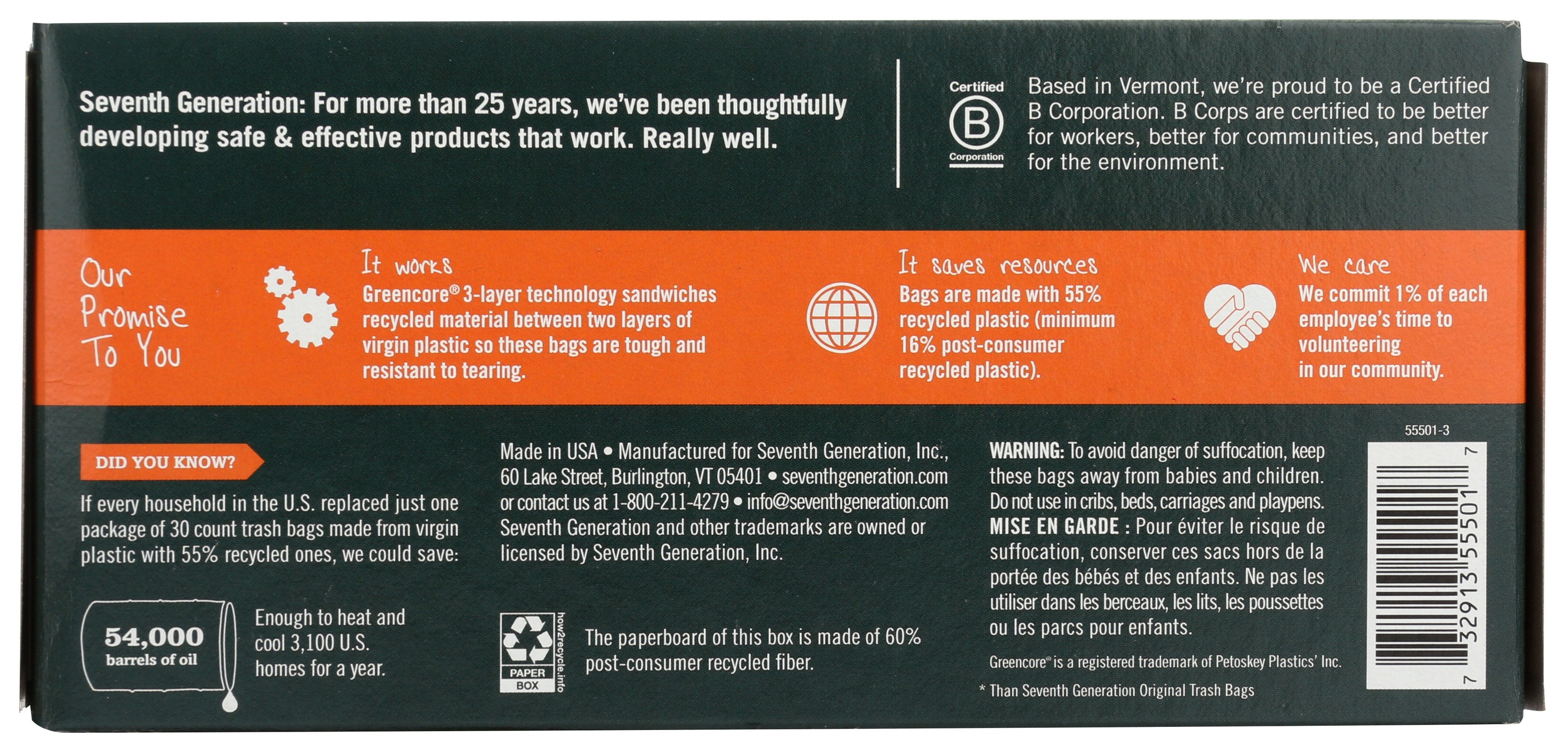 Seventh Generation Extra Strong Tall Kitchen Trash Bags