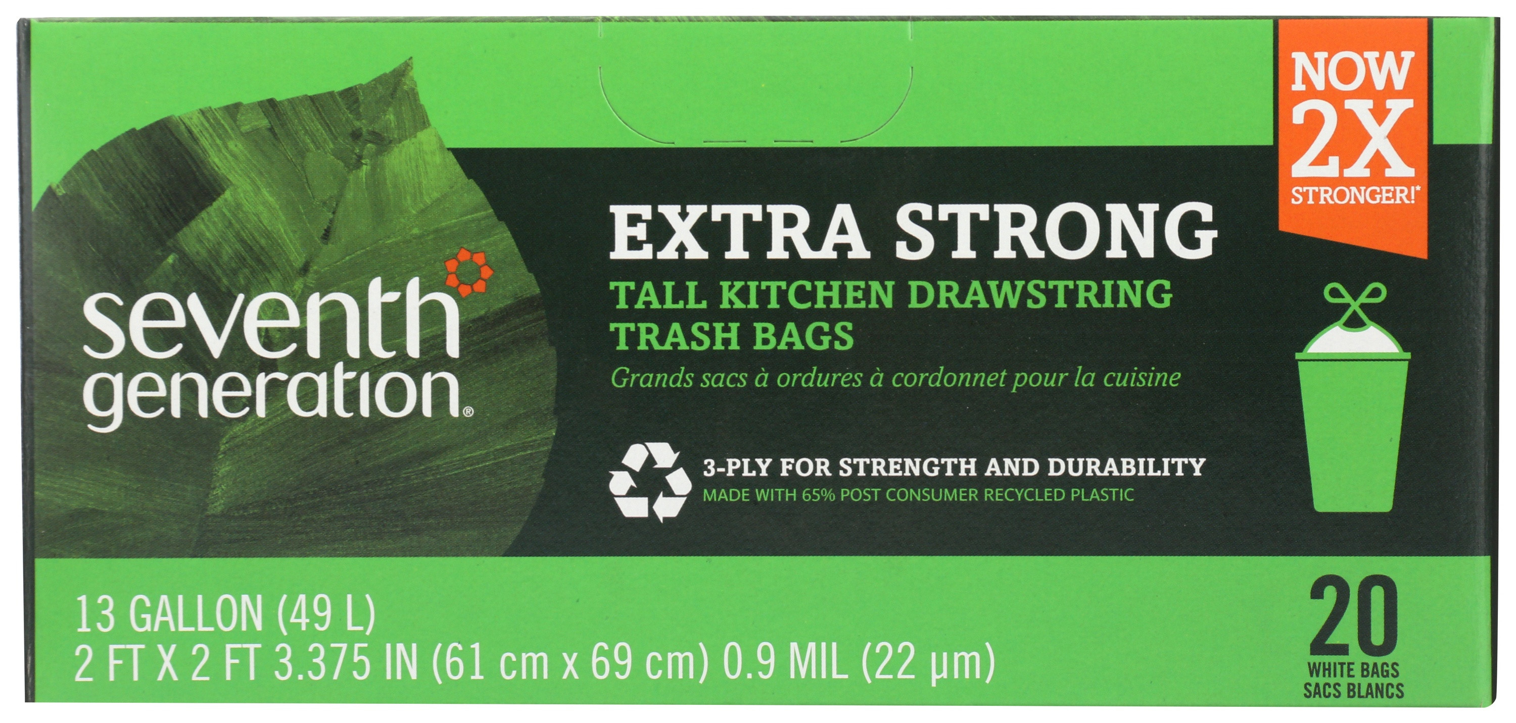 Seventh Generation Extra Strong Tall Kitchen Trash Bags