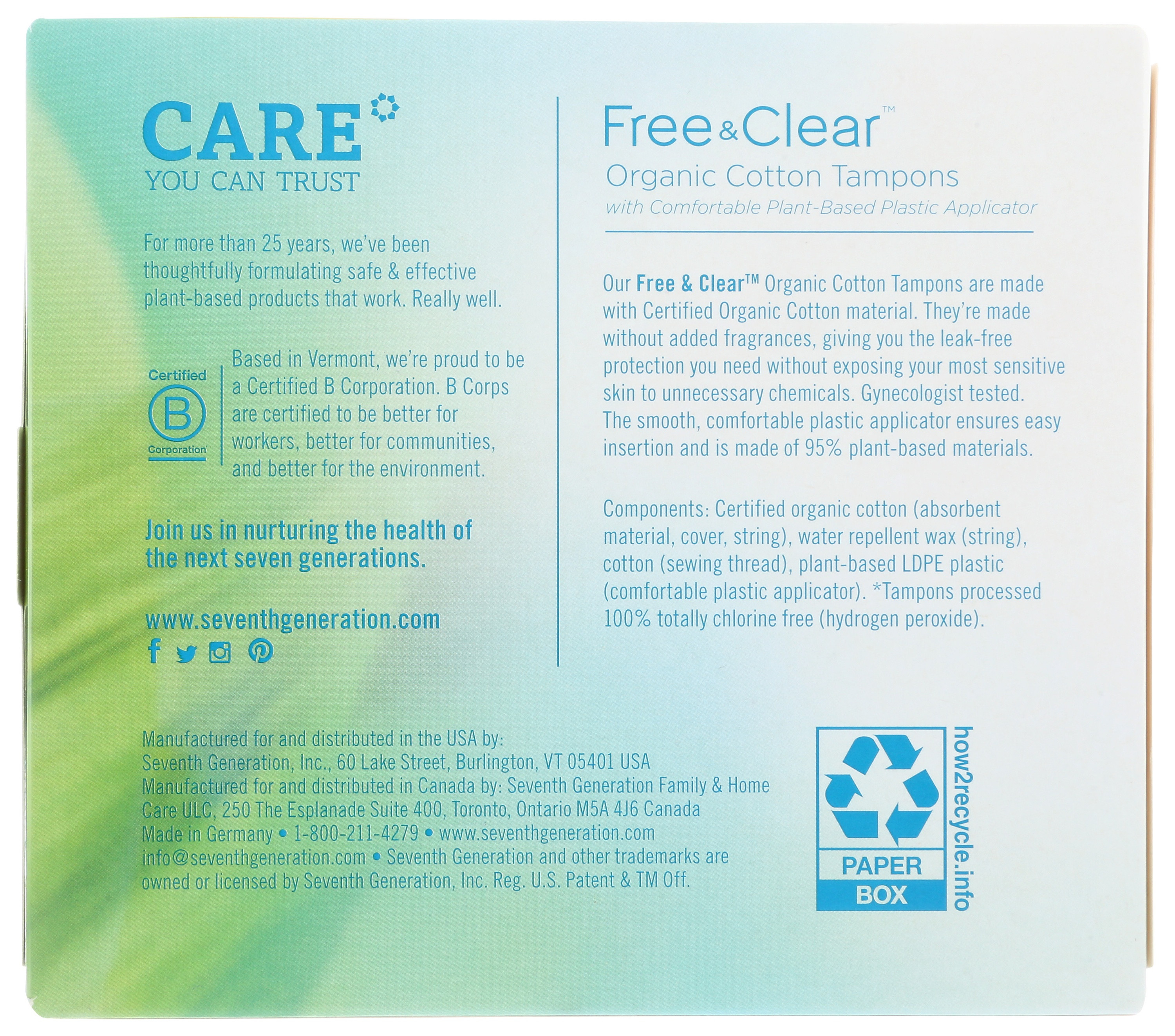 Seventh Generation Free And Clear Regular Tampons With Applicator