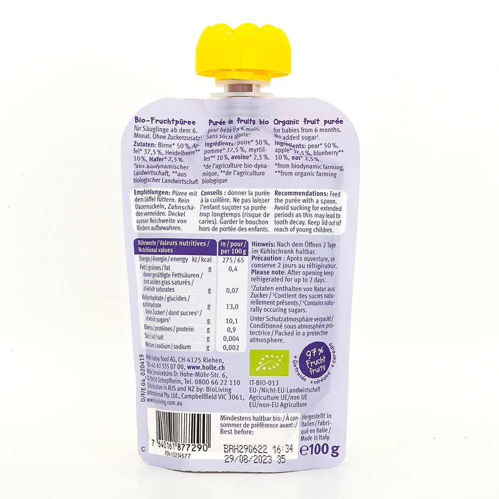 Holle Organic Puree Pouches