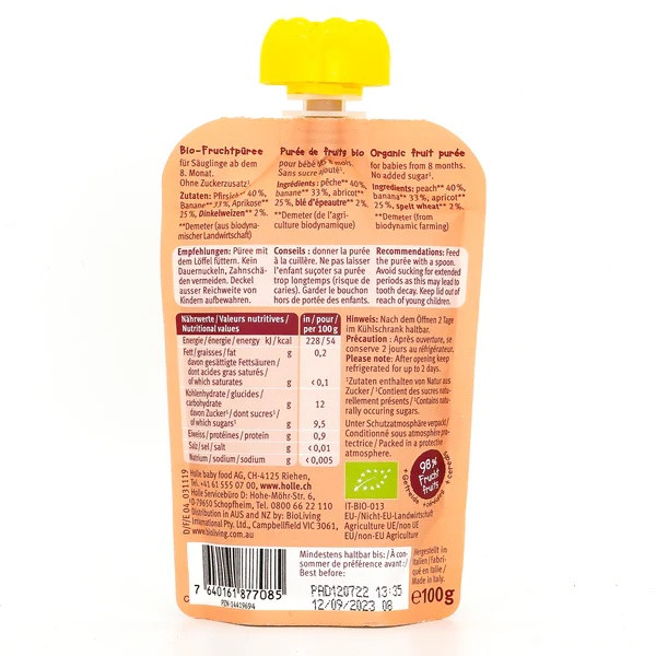 Holle Organic Puree Pouches