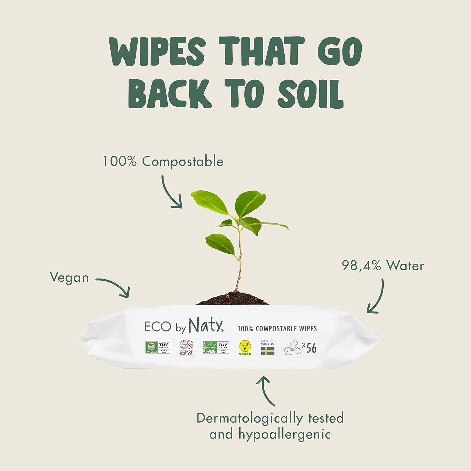 ECO By Naty Compostable Baby Wipes