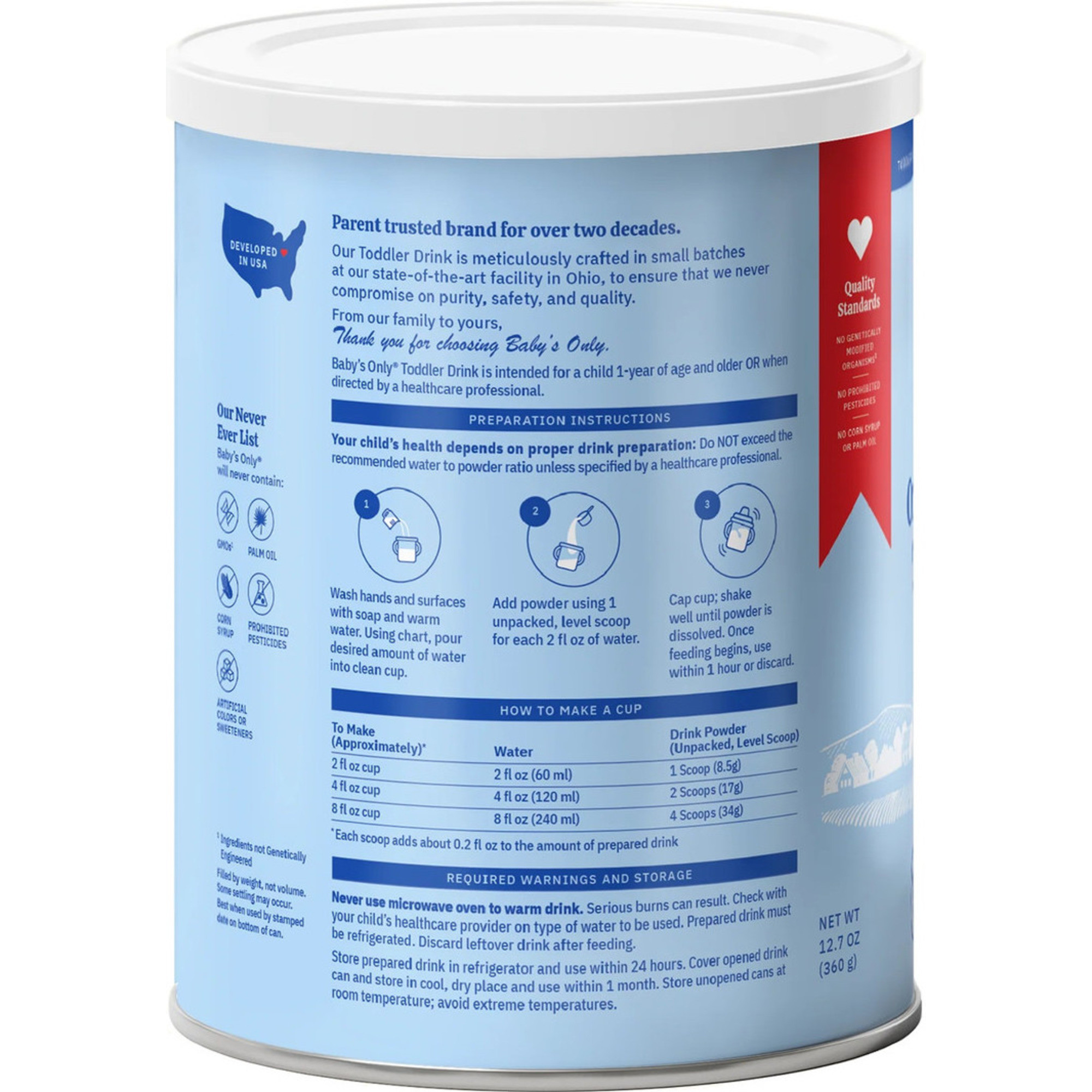 Baby's Only Organic Sensitive Toddler Formula