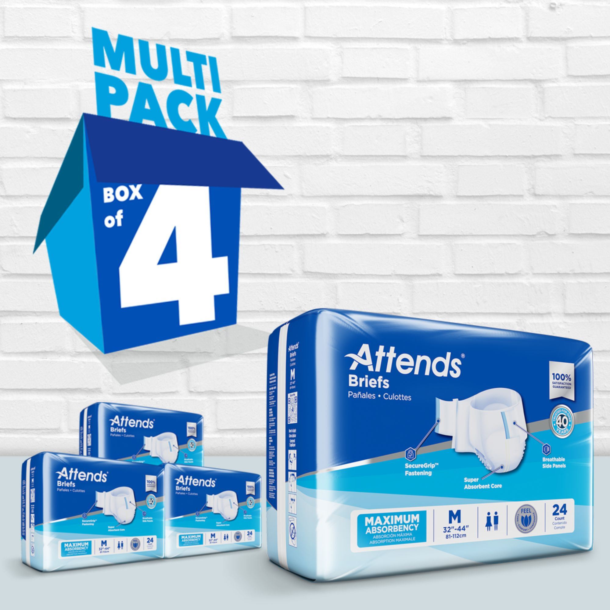 Attends Adult Diapers with Tabs, Heavy