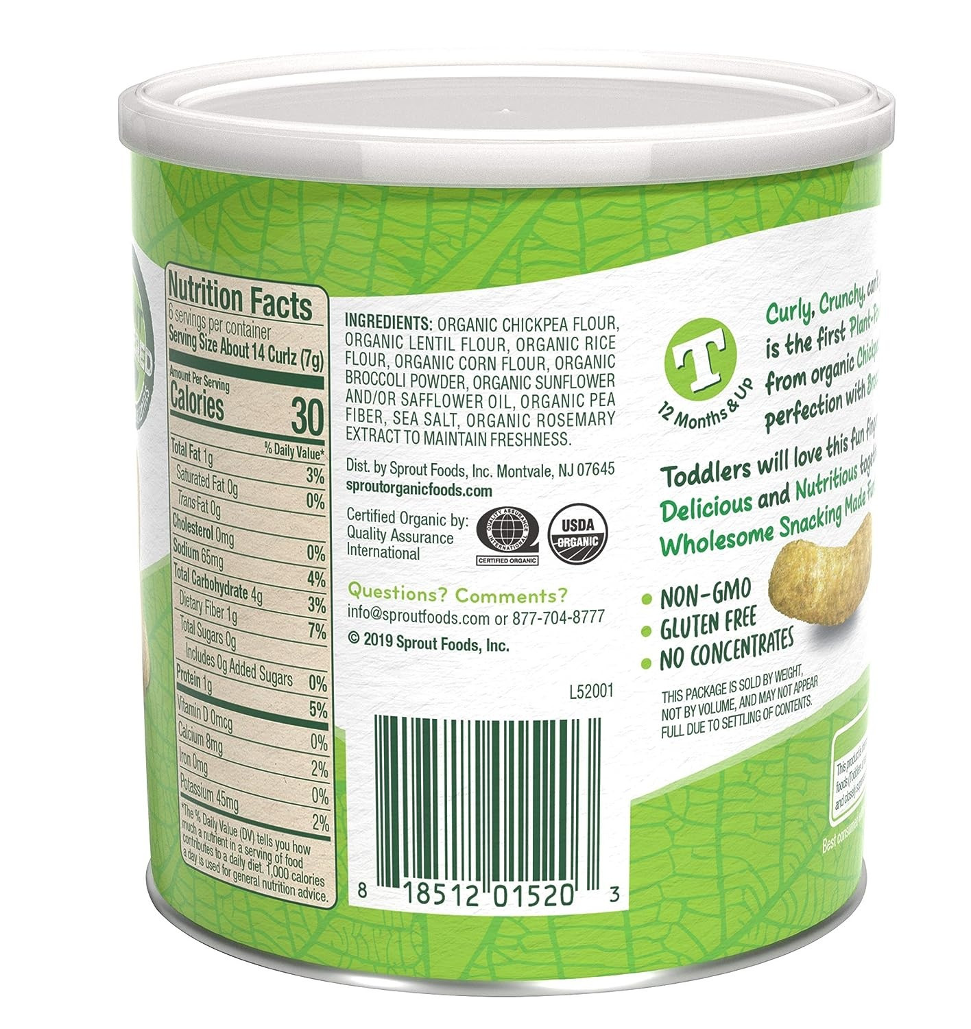 Sprout Organic Curlz Baked Toddler Snacks
