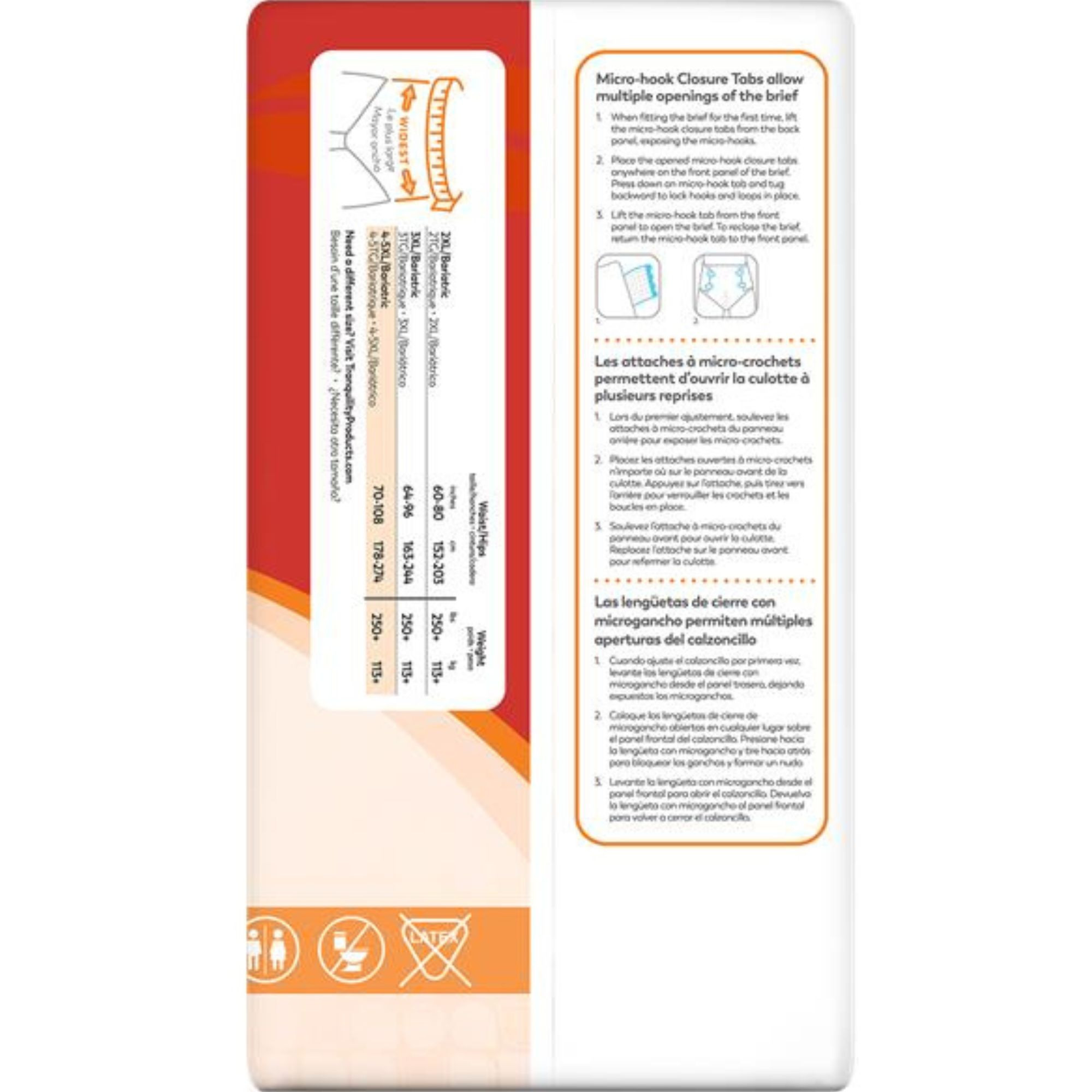 Tranquility Air-Plus Bariatric Breathable Disposable Briefs with Tabs, Maximum Absorbency