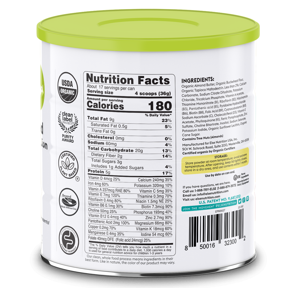 Else Nutrition Toddler Plant-Based Complete & Balanced Formula