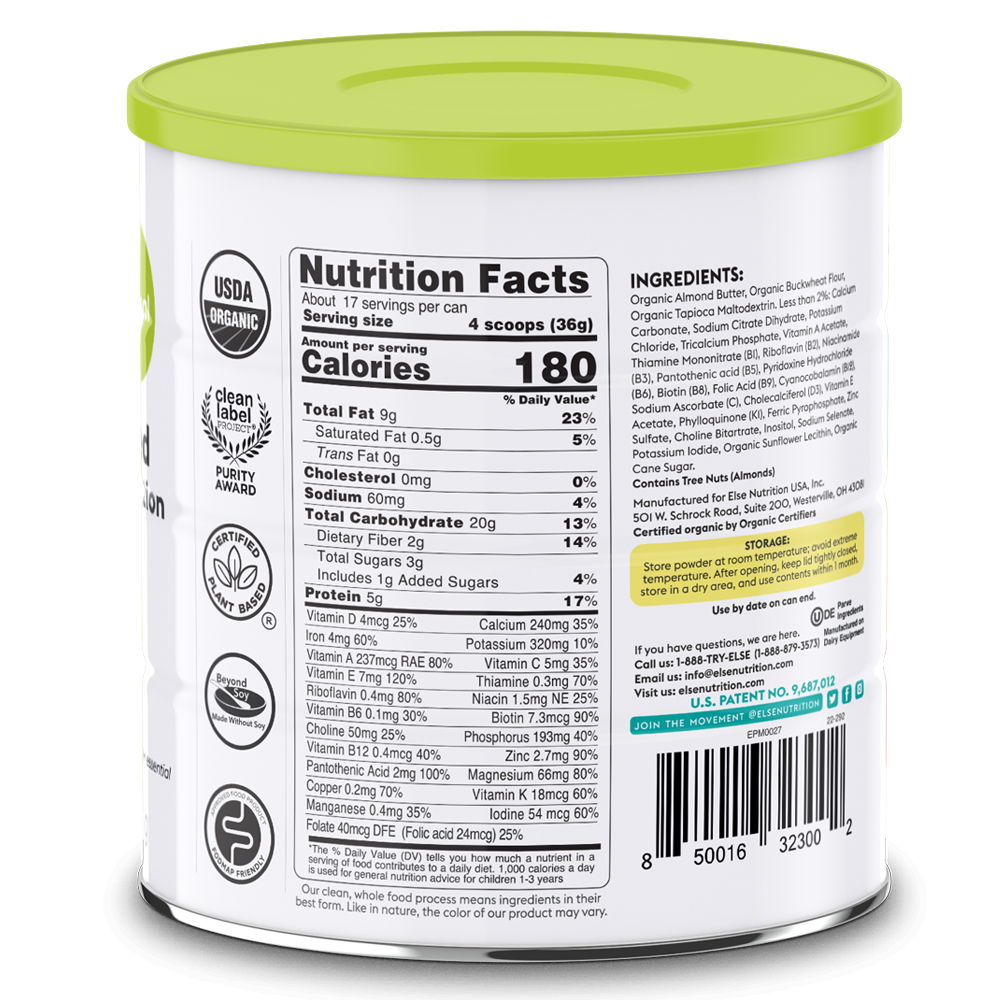 Else Nutrition Toddler Plant-Based Complete & Balanced Formula