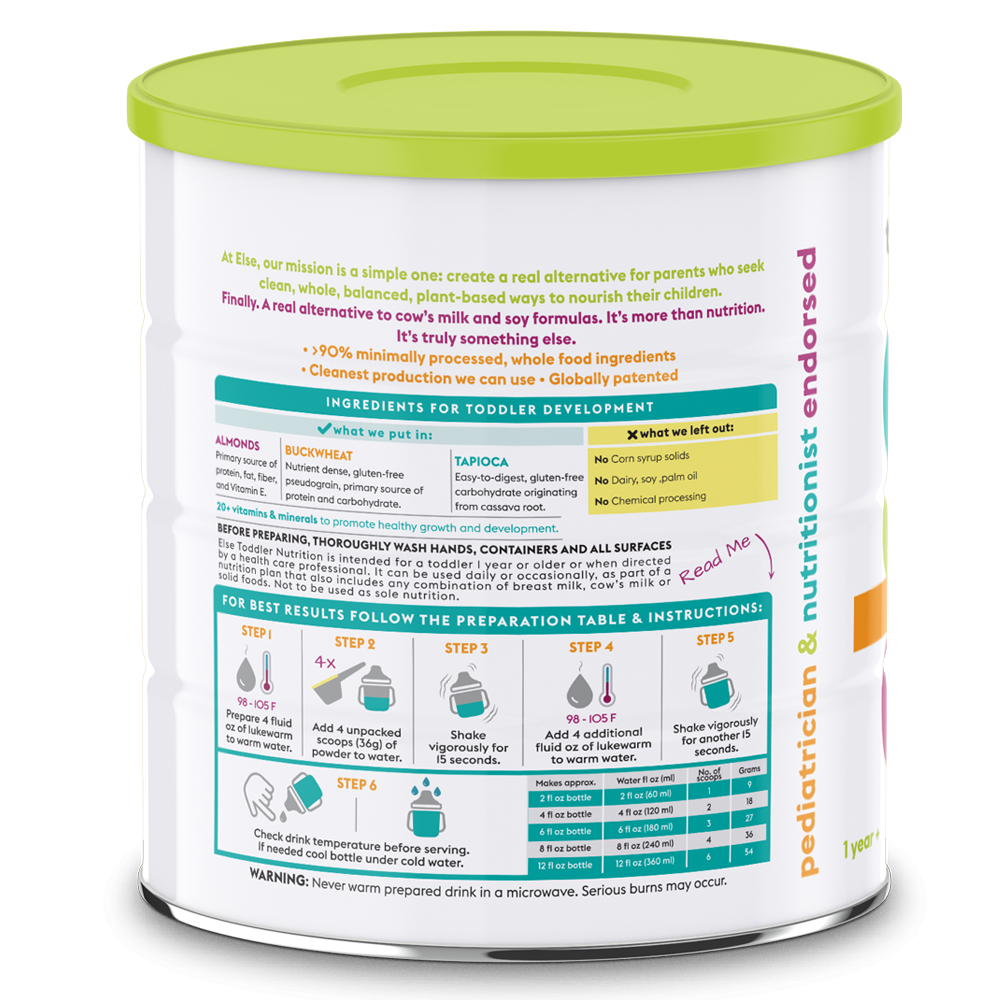 Else Nutrition Toddler Plant-Based Complete & Balanced Formula