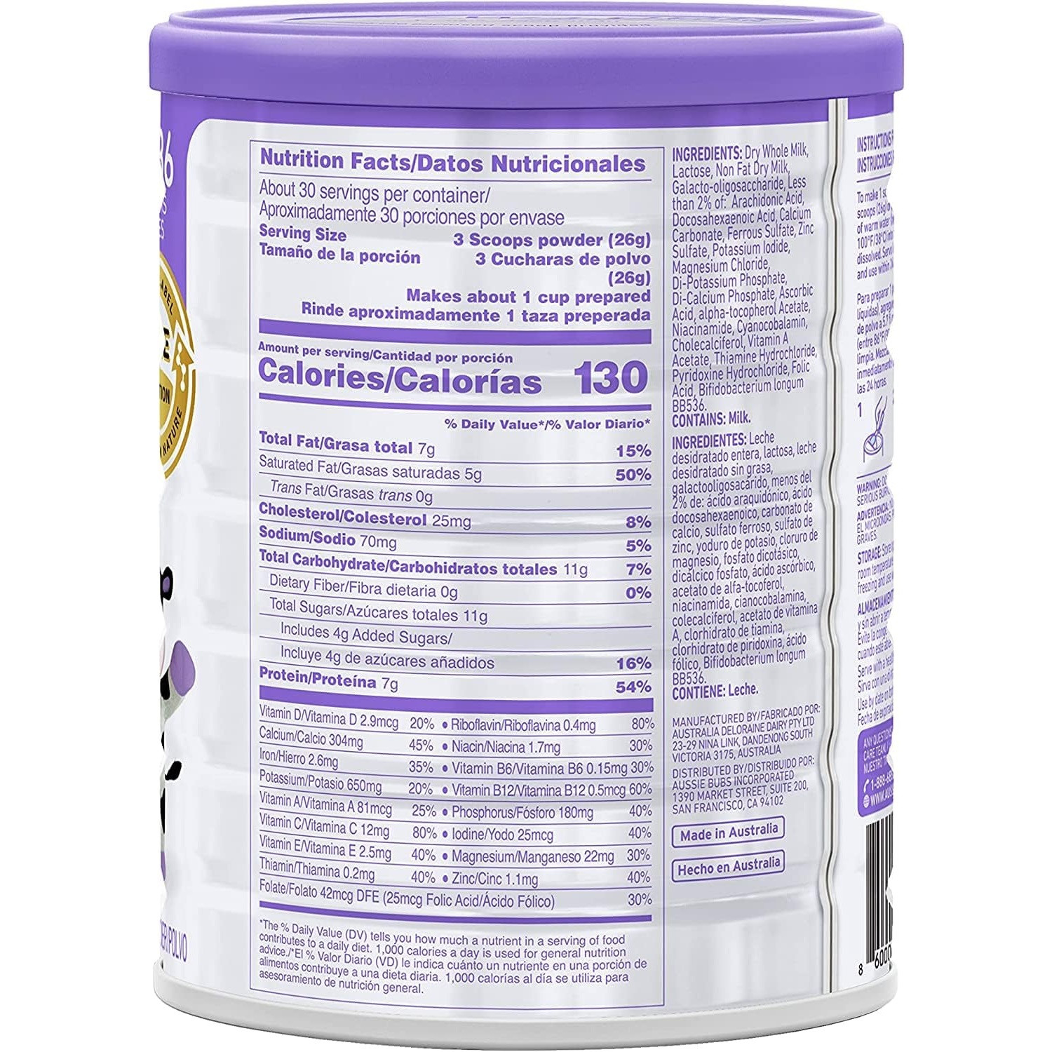 Aussie Bubs Grass Fed Milk-Based Toddler Formula