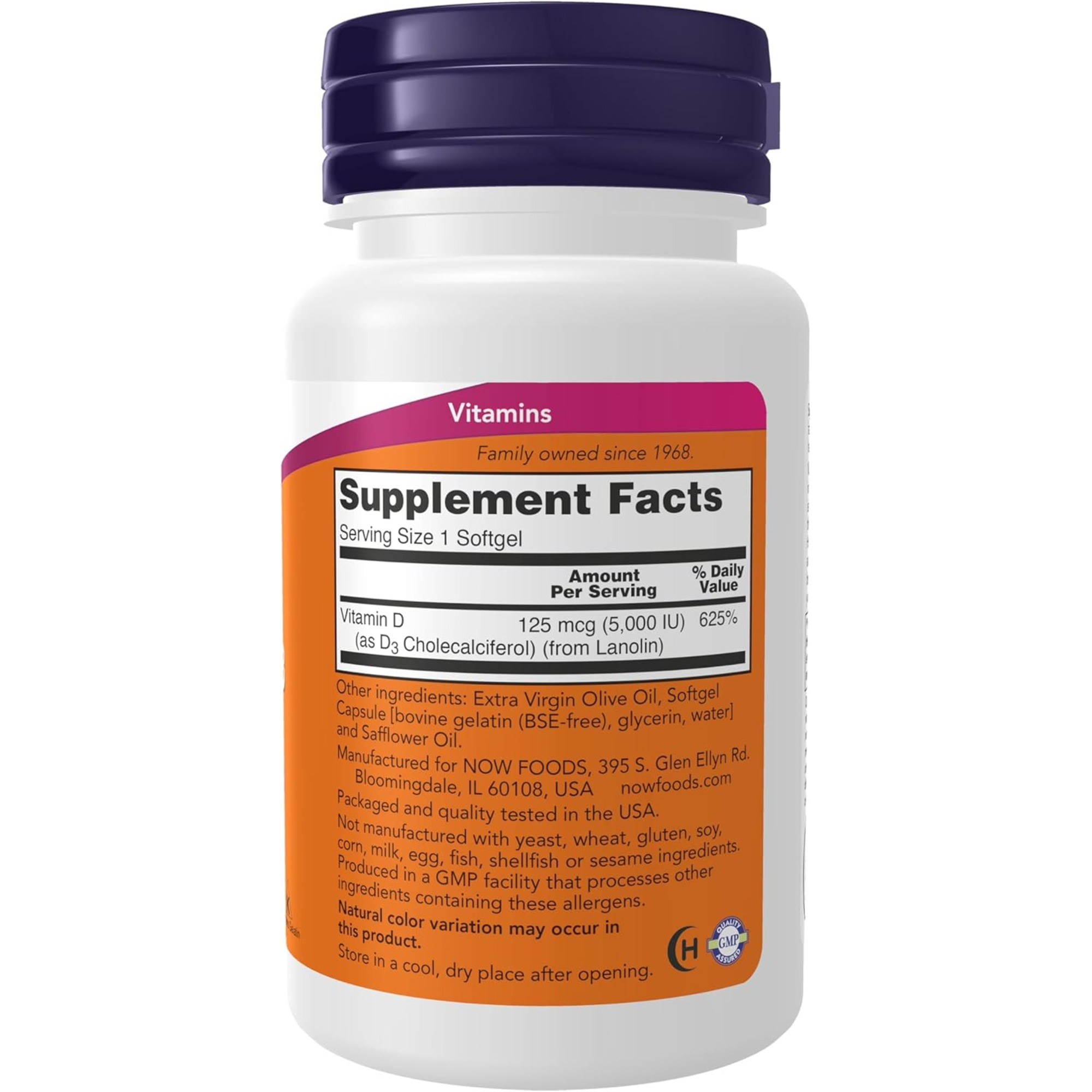 NOW Foods Vitamin D-3 Supplement