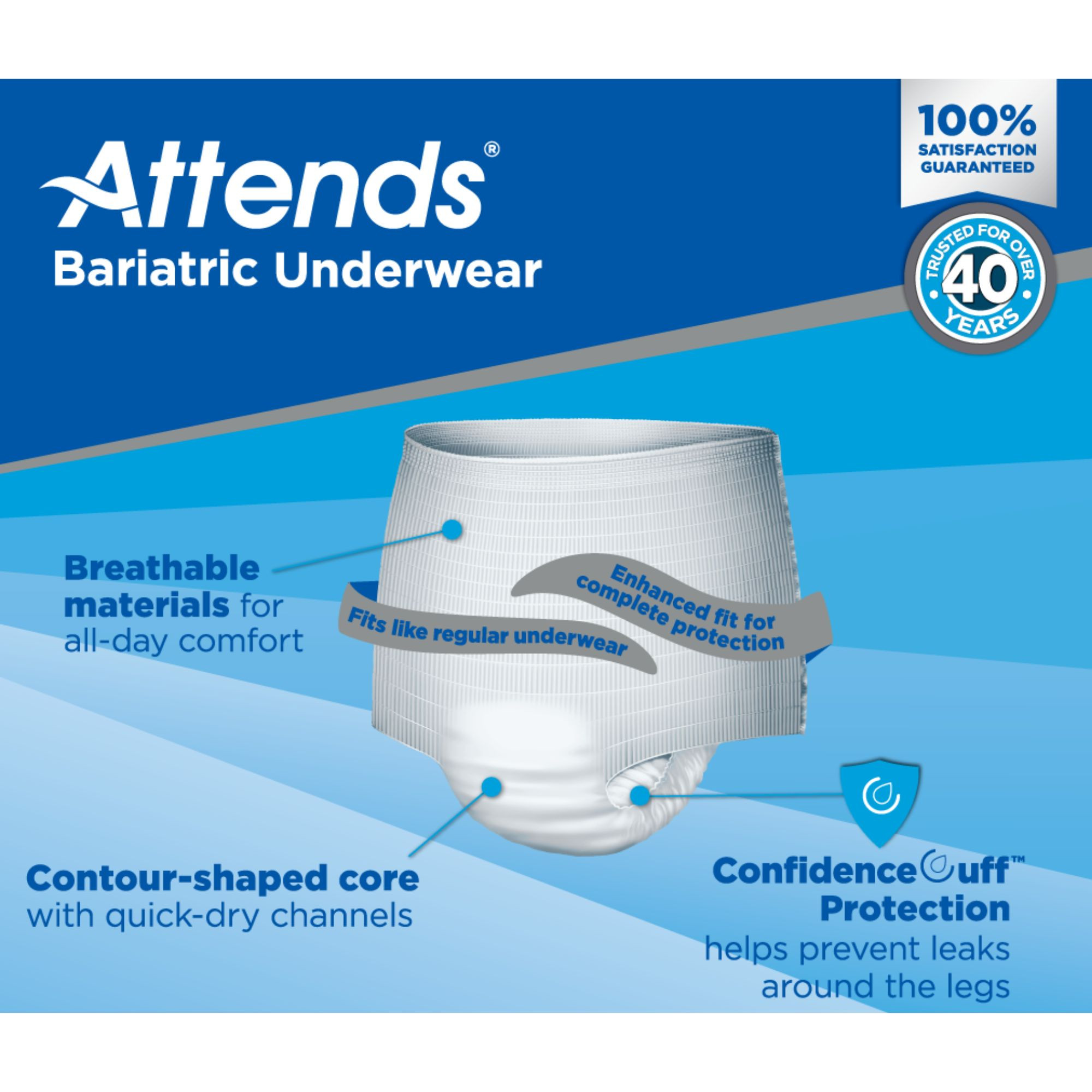 Attends Bariatric Pull-Up Underwear, Moderate