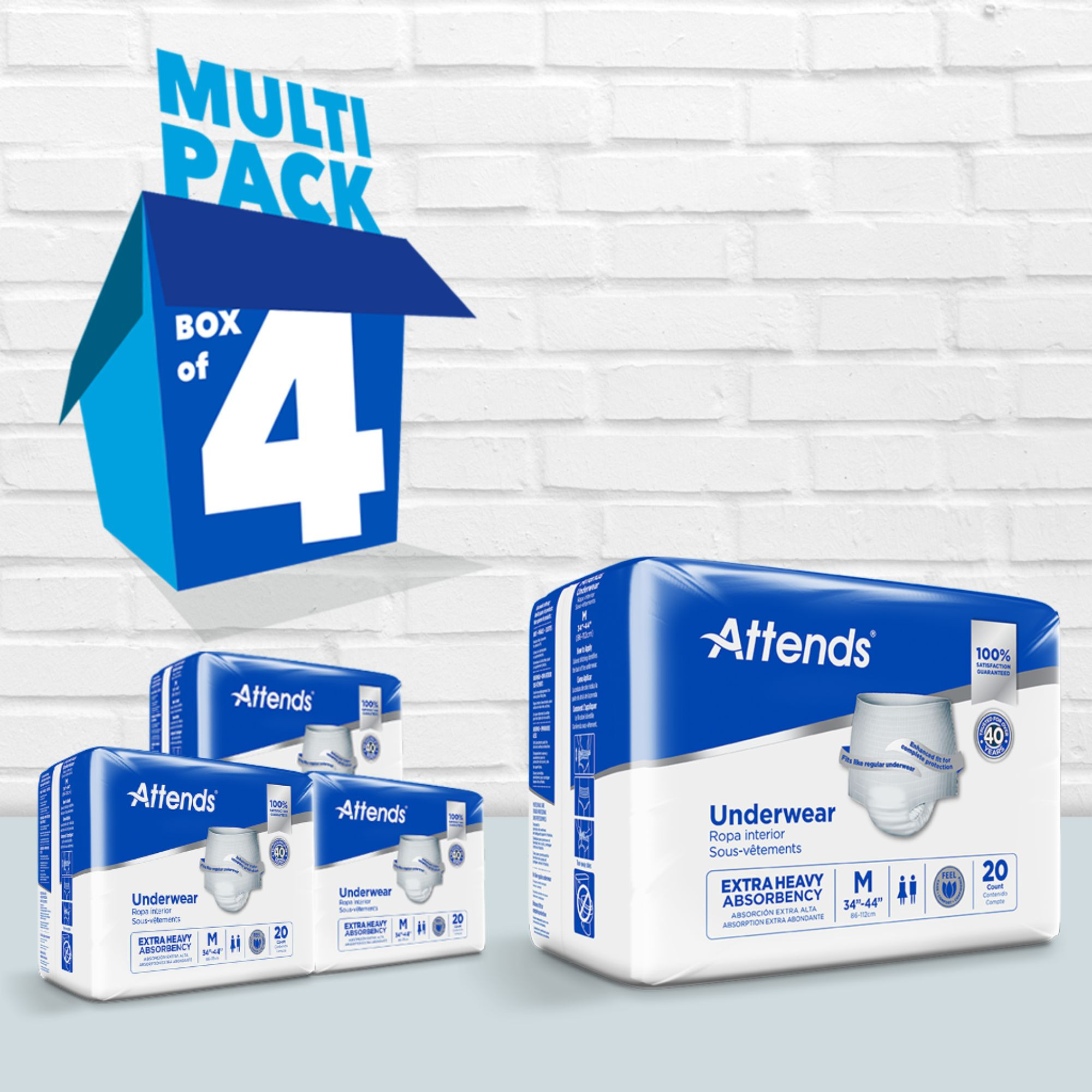 Attends Bariatric Adult Incontinence Pull-Up Underwear Ultimate Absorbency, 2XL