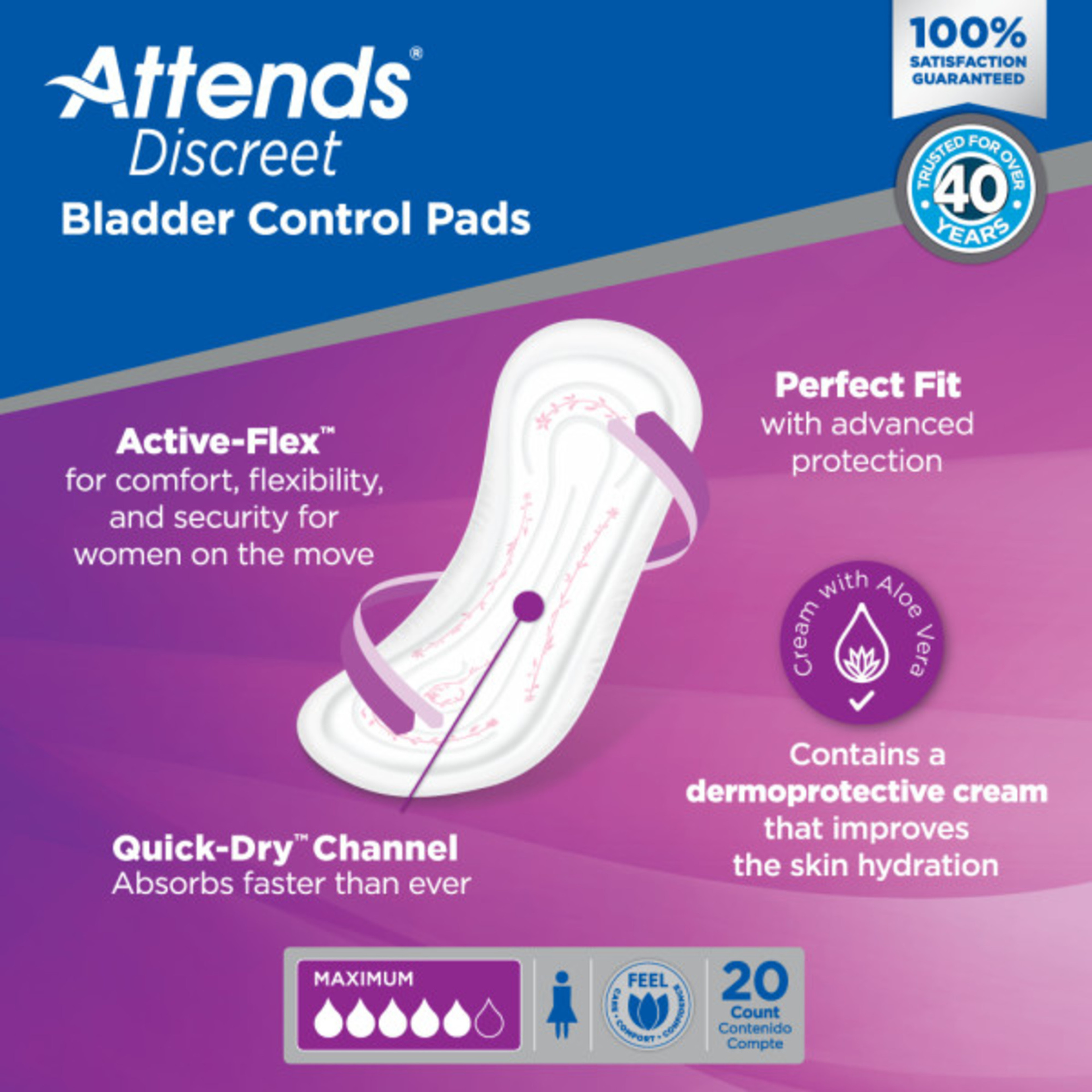 Attends Discreet Pads, Maximum