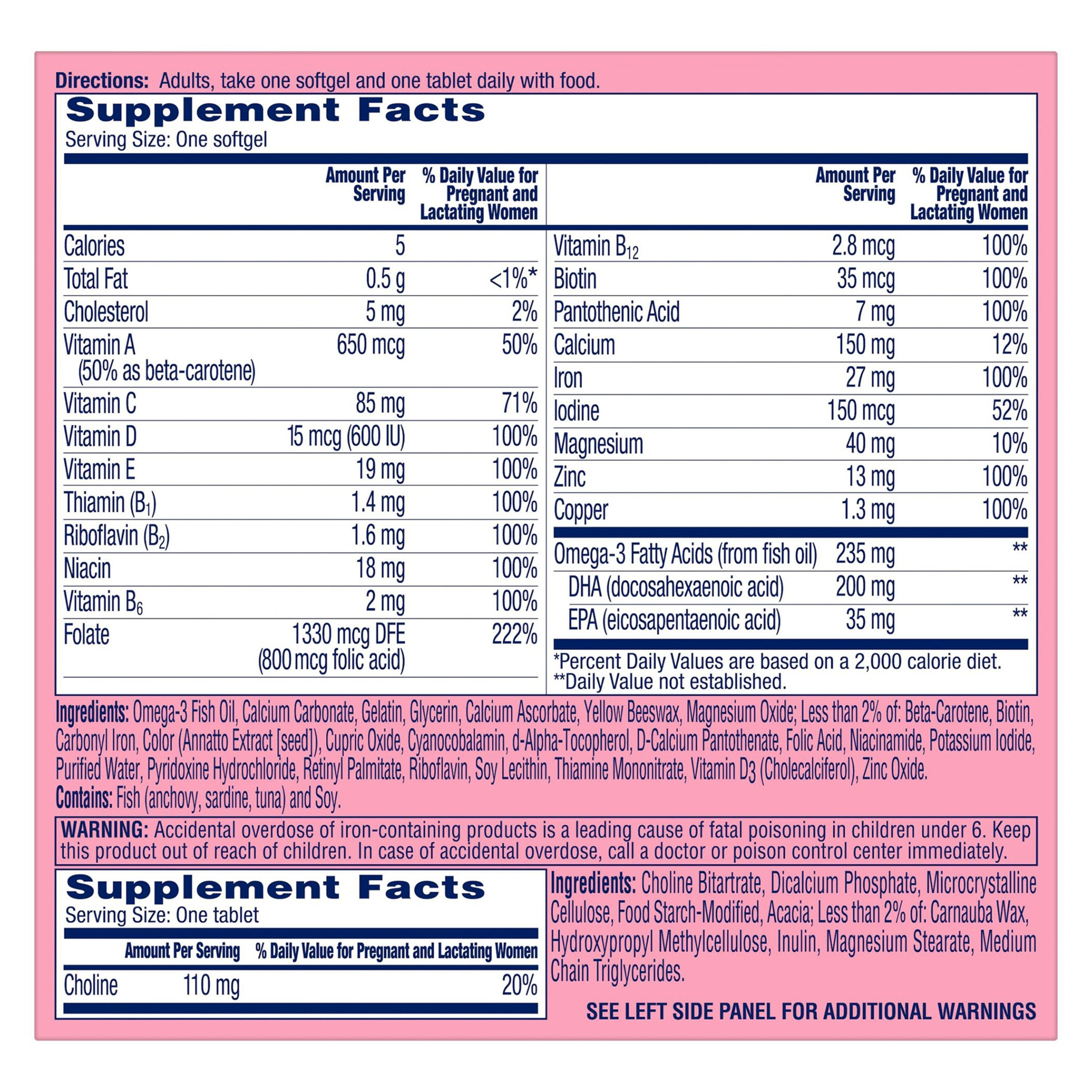 One A Day Prenatal Advanced Multivitamin with Brain Support