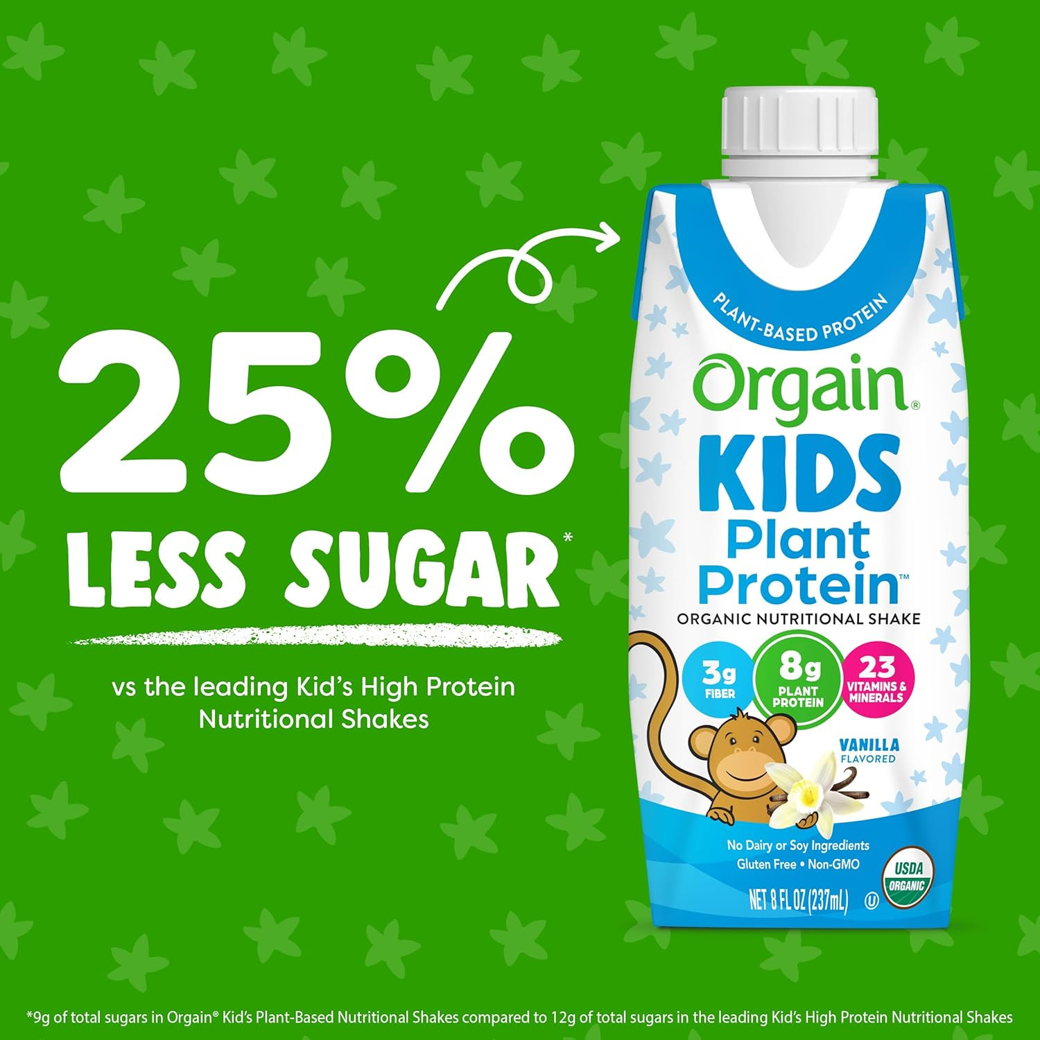 Orgain Kids Plant Protein Organic Nutritional Shake, Vanilla