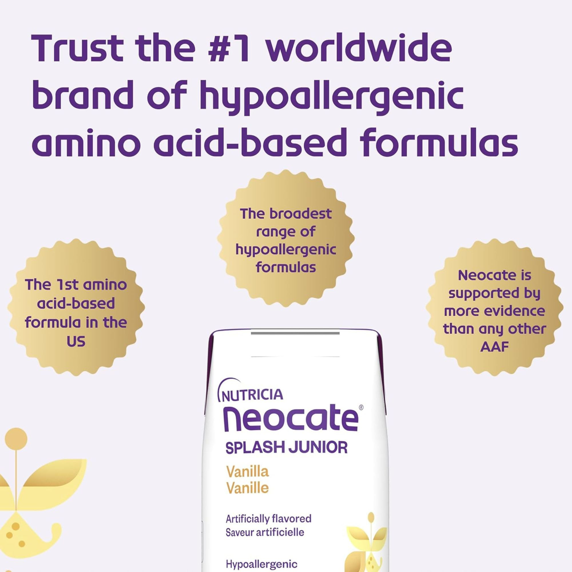 Neocate Splash Junior Amino Acid Based Supplemental Formula, Vanilla, 8 oz.