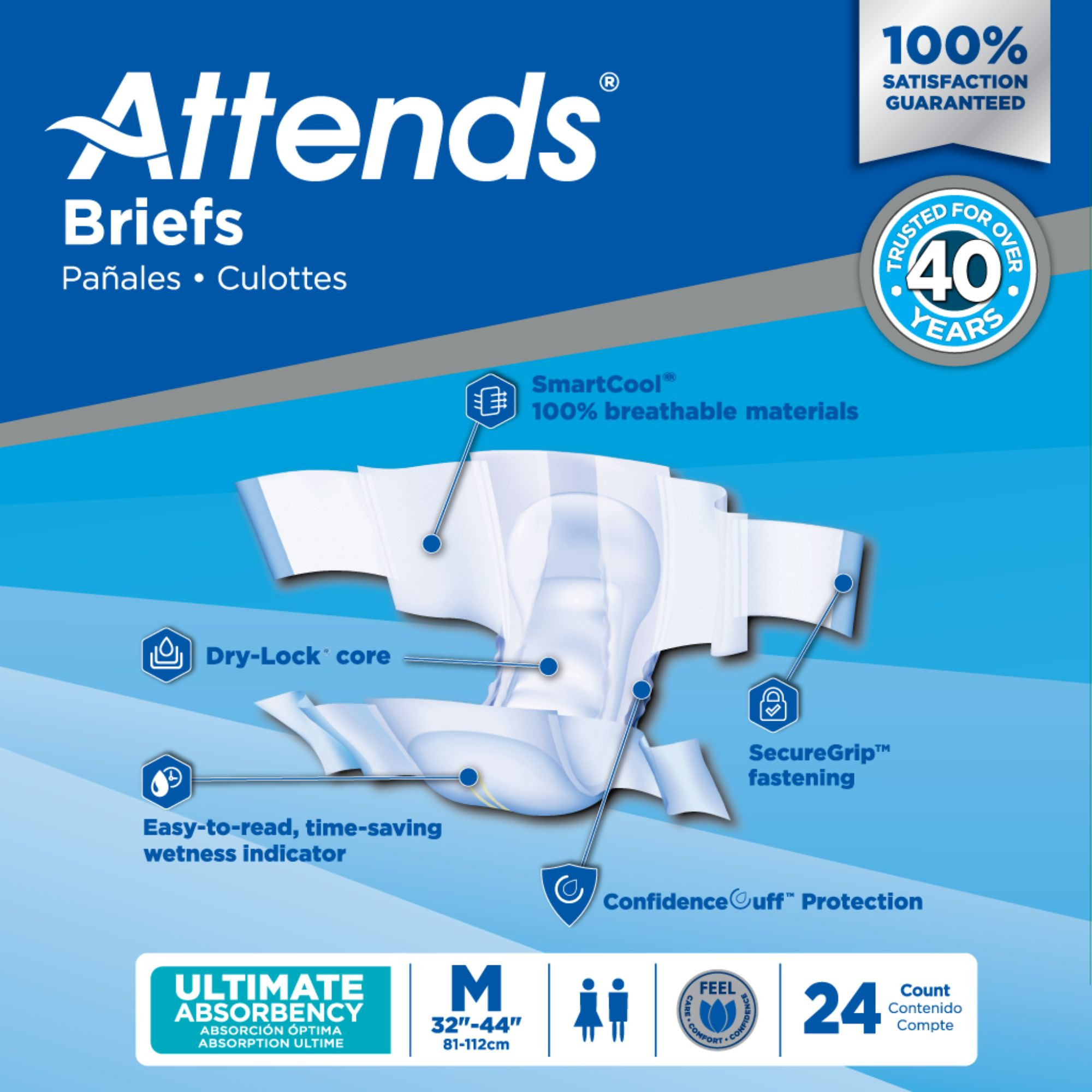 Attends Briefs with Tabs, Ultimate Absorbency