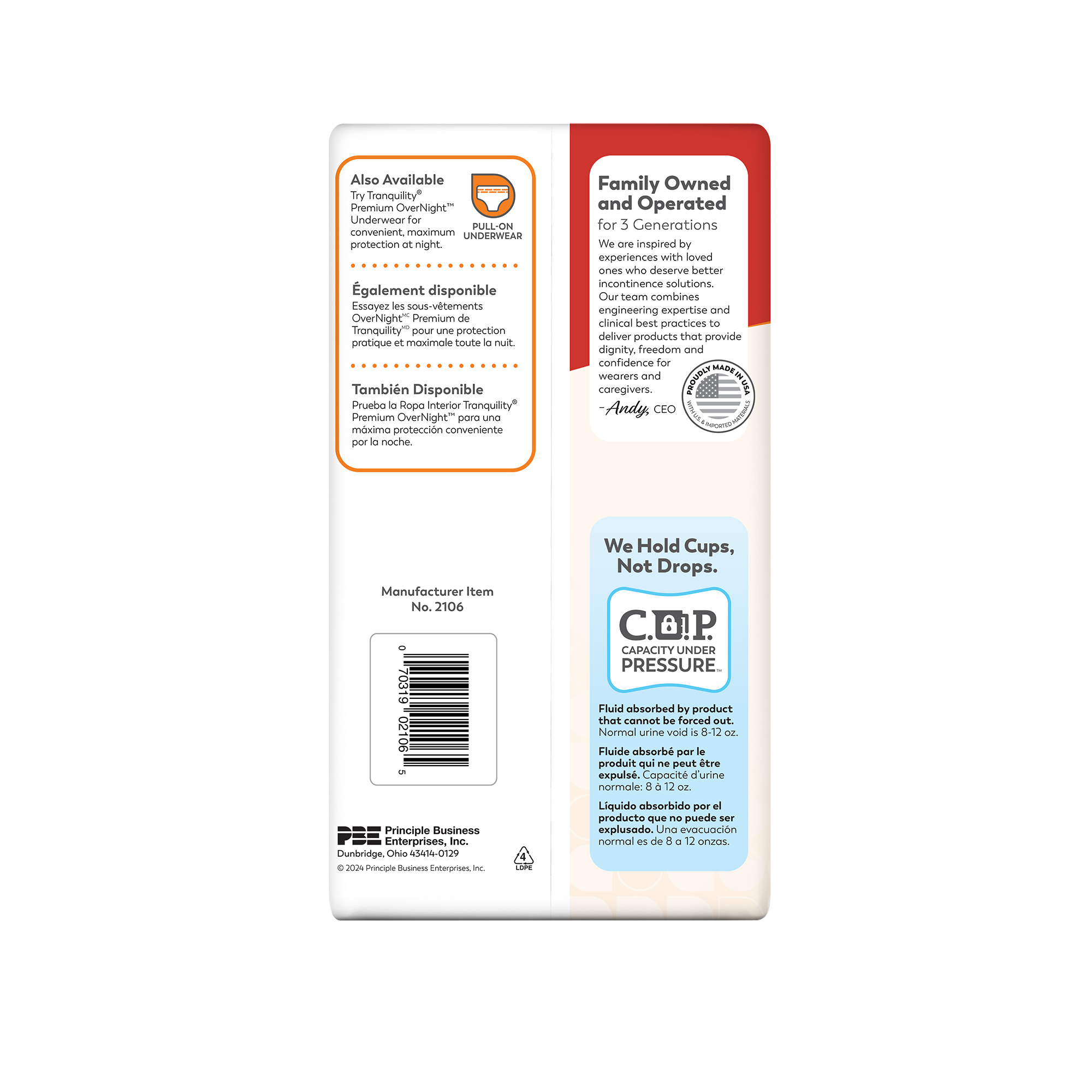 Tranquility Premium DayTime Disposable Absorbent Underwear, Heavy