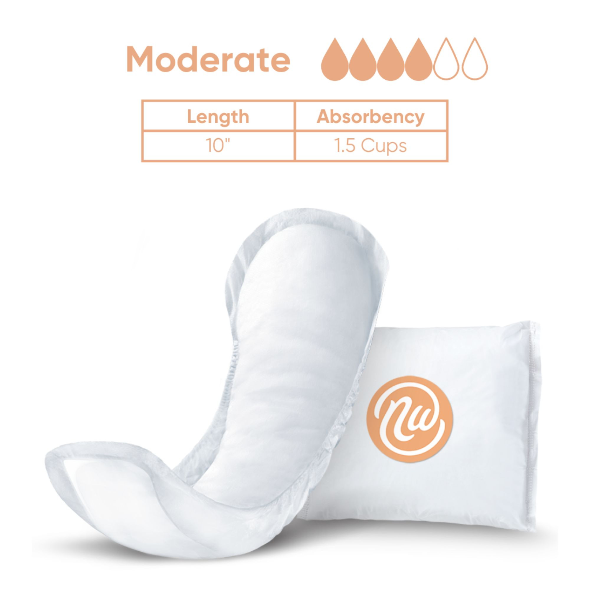 Nexwear Incontinence Pad, Moderate Absorbency