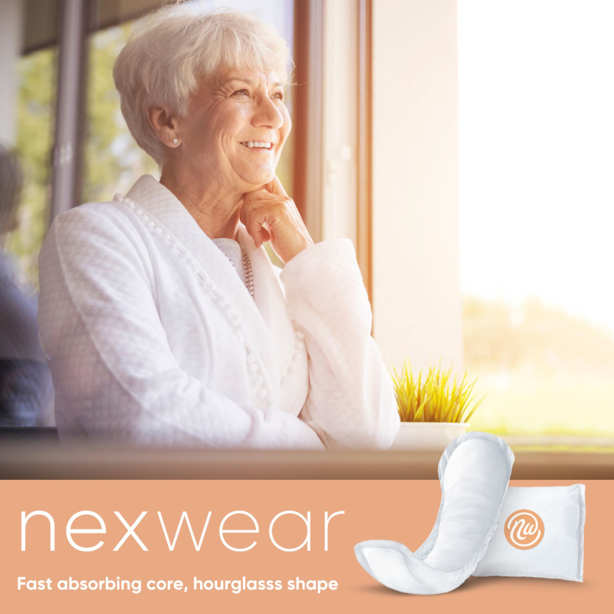 Nexwear Incontinence Pad, Moderate Absorbency