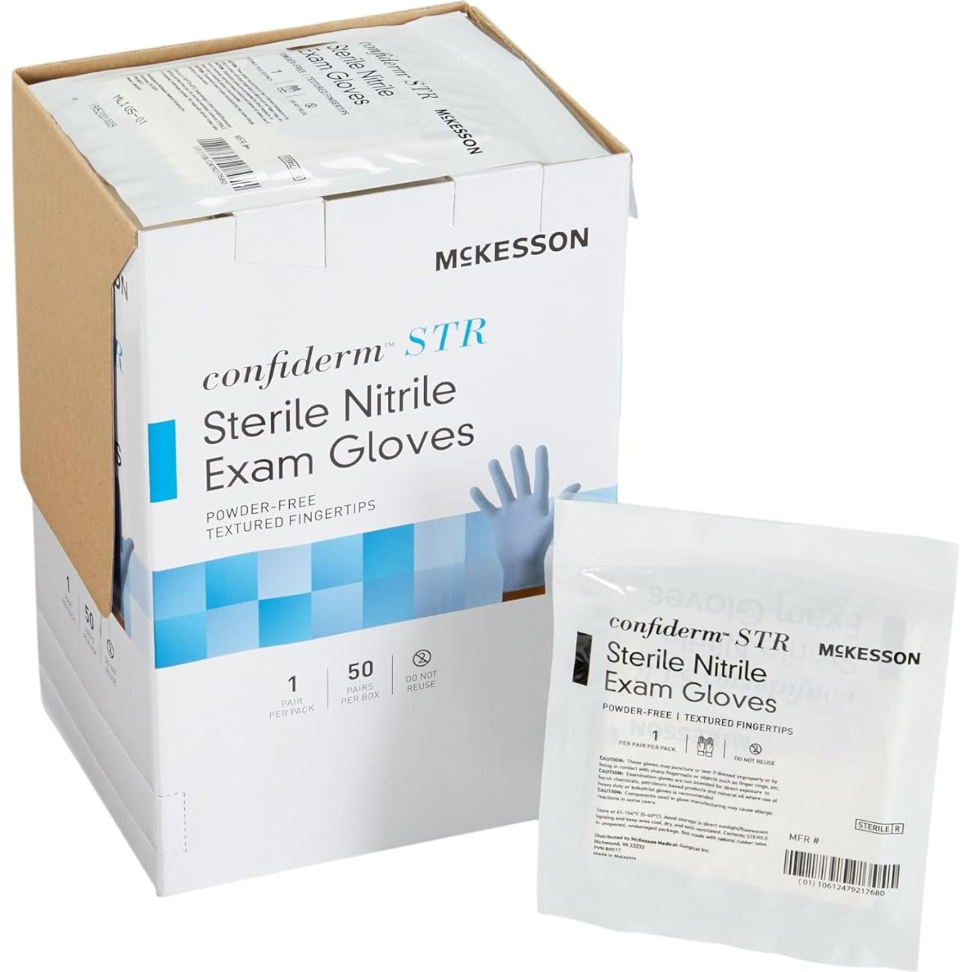 McKesson STR Nitrile Exam Gloves, Blue