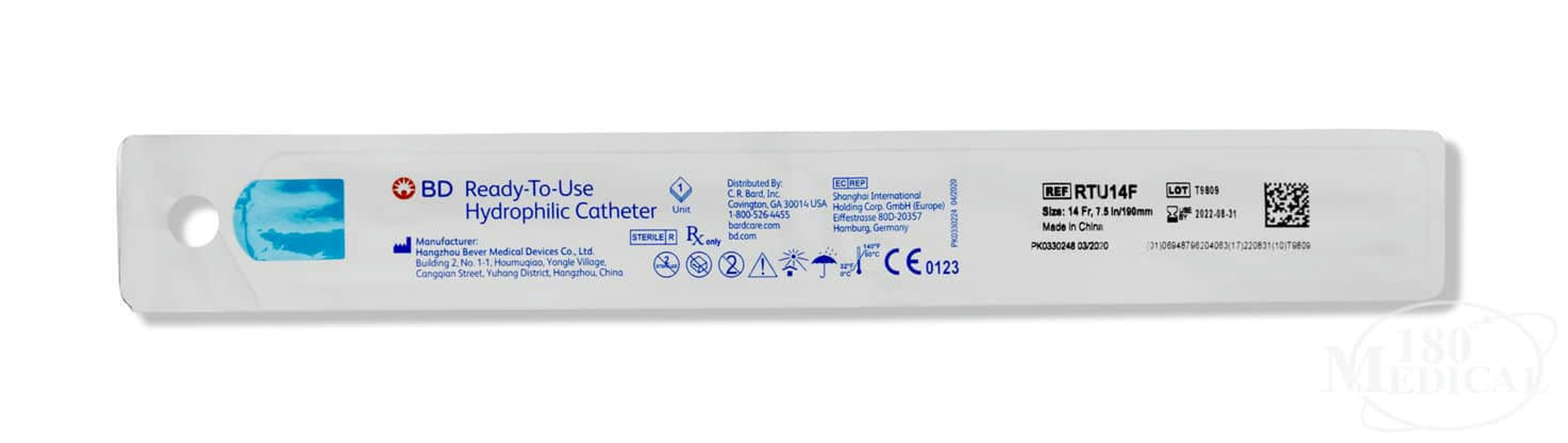 Bard Ready-To-Use Female Intermittent Straight Tip Catheter, 7.5" Length