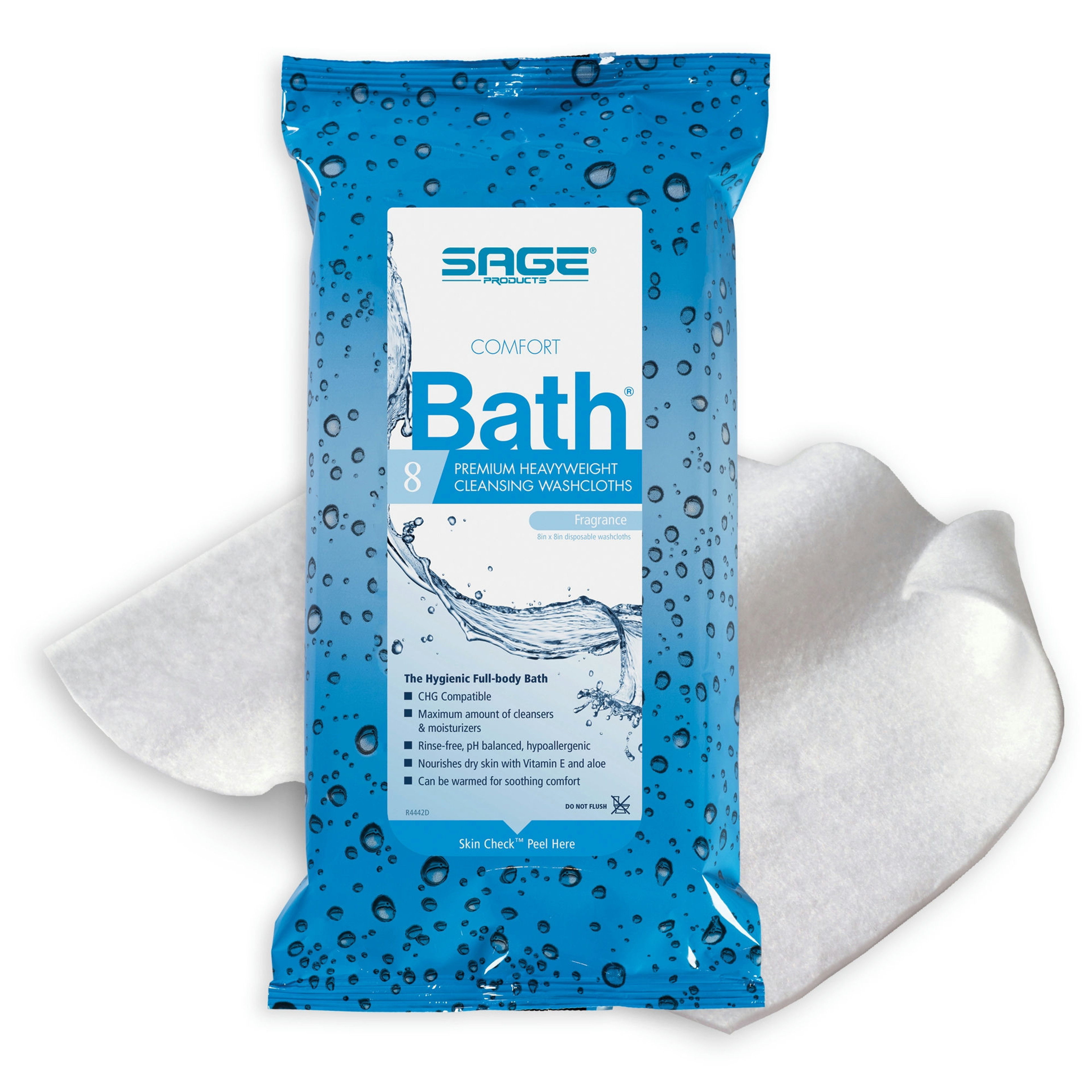 Sage Products Rinse-Free Bath Wipe, Heavy Weight
