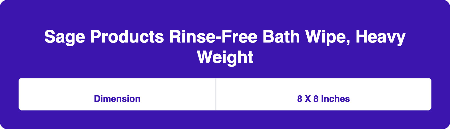 Sage Products Rinse-Free Bath Wipe, Heavy Weight