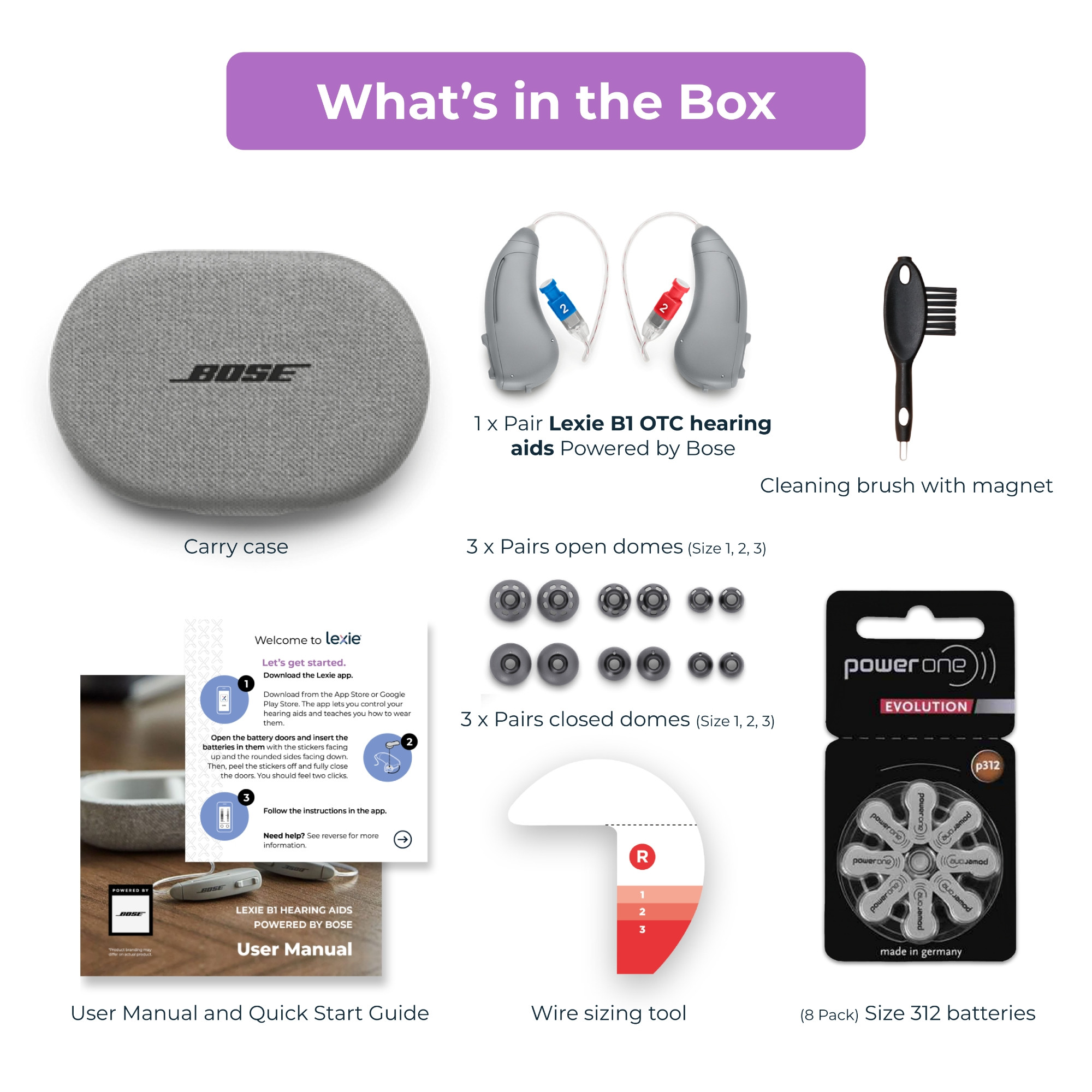 Lexie B1 Powered by Bose Self-fitting OTC Hearing Aids