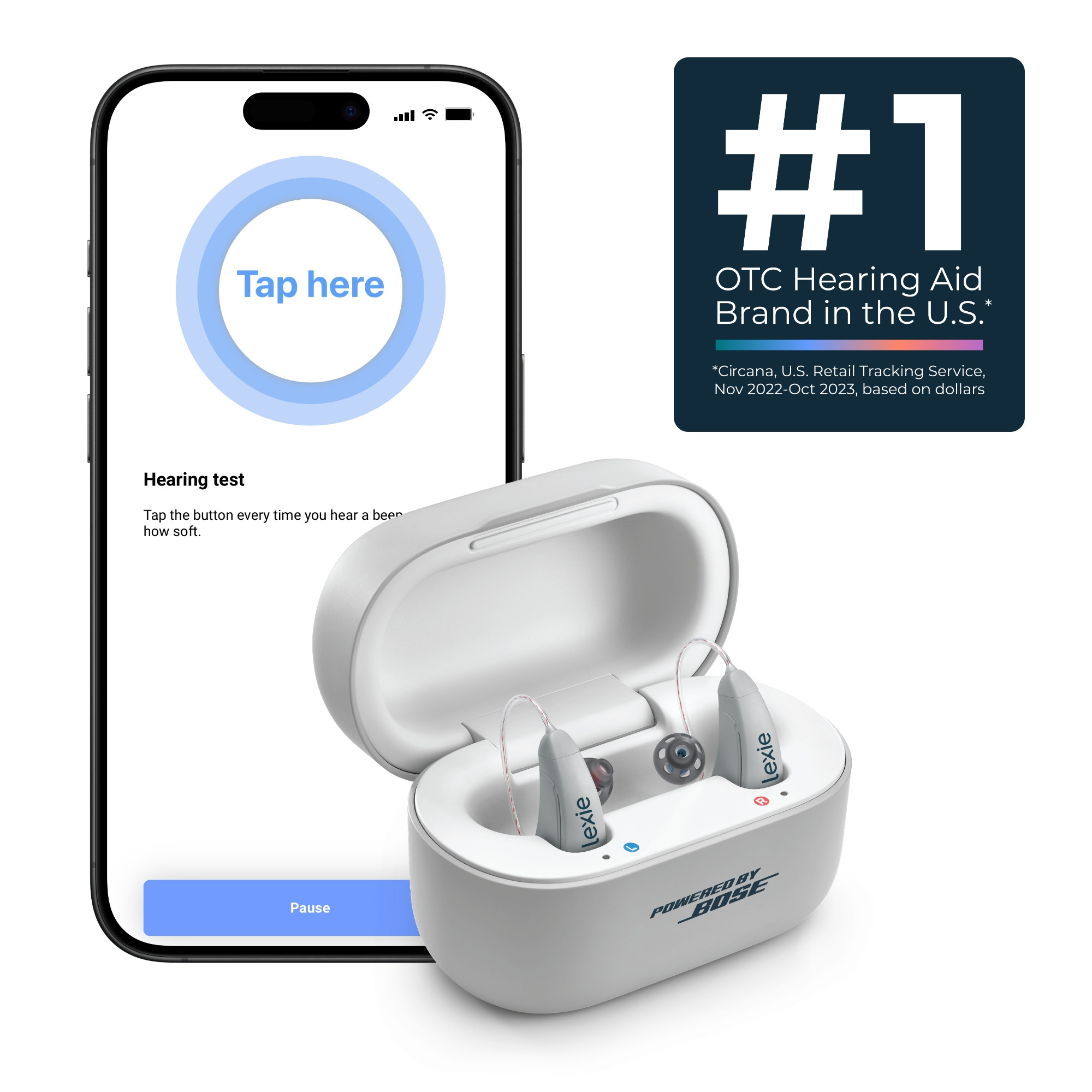 Lexie B2 Plus Powered by Bose Self-fitting OTC Hearing Aids