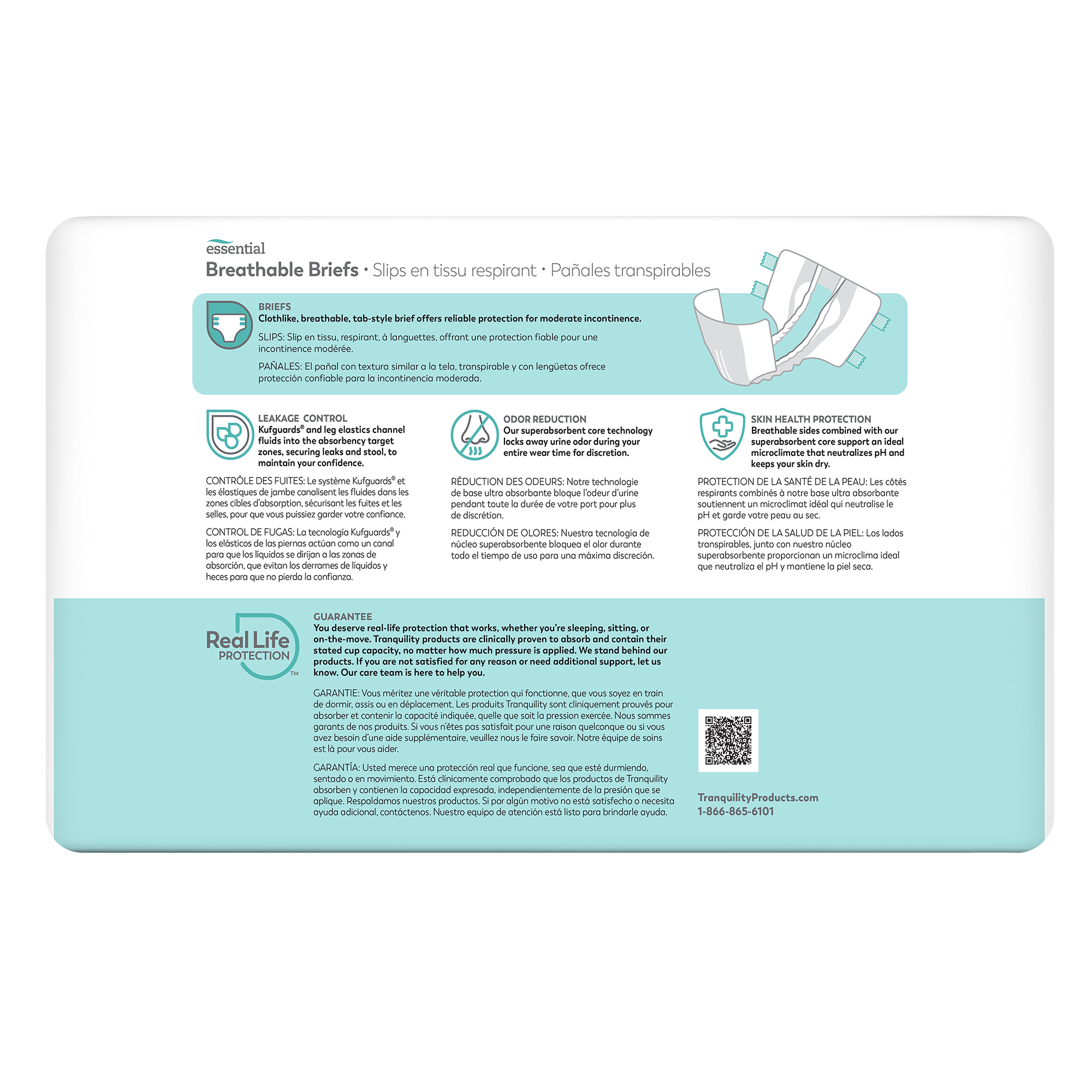 Tranquility Essential Breathable Briefs, Moderate