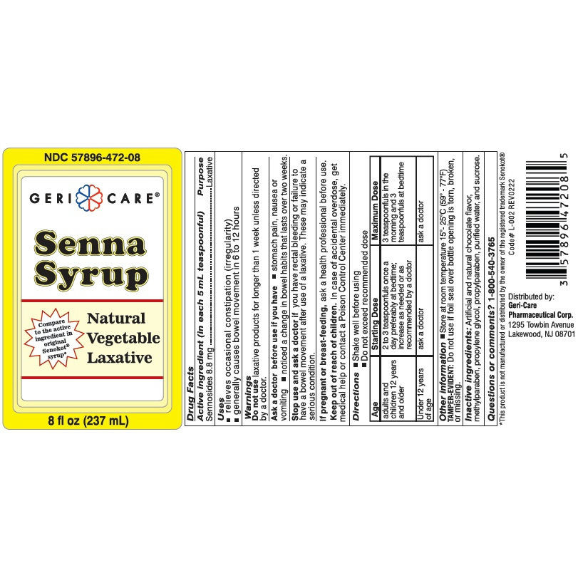 Geri-Care Senna Syrup Natural Vegetable Laxative