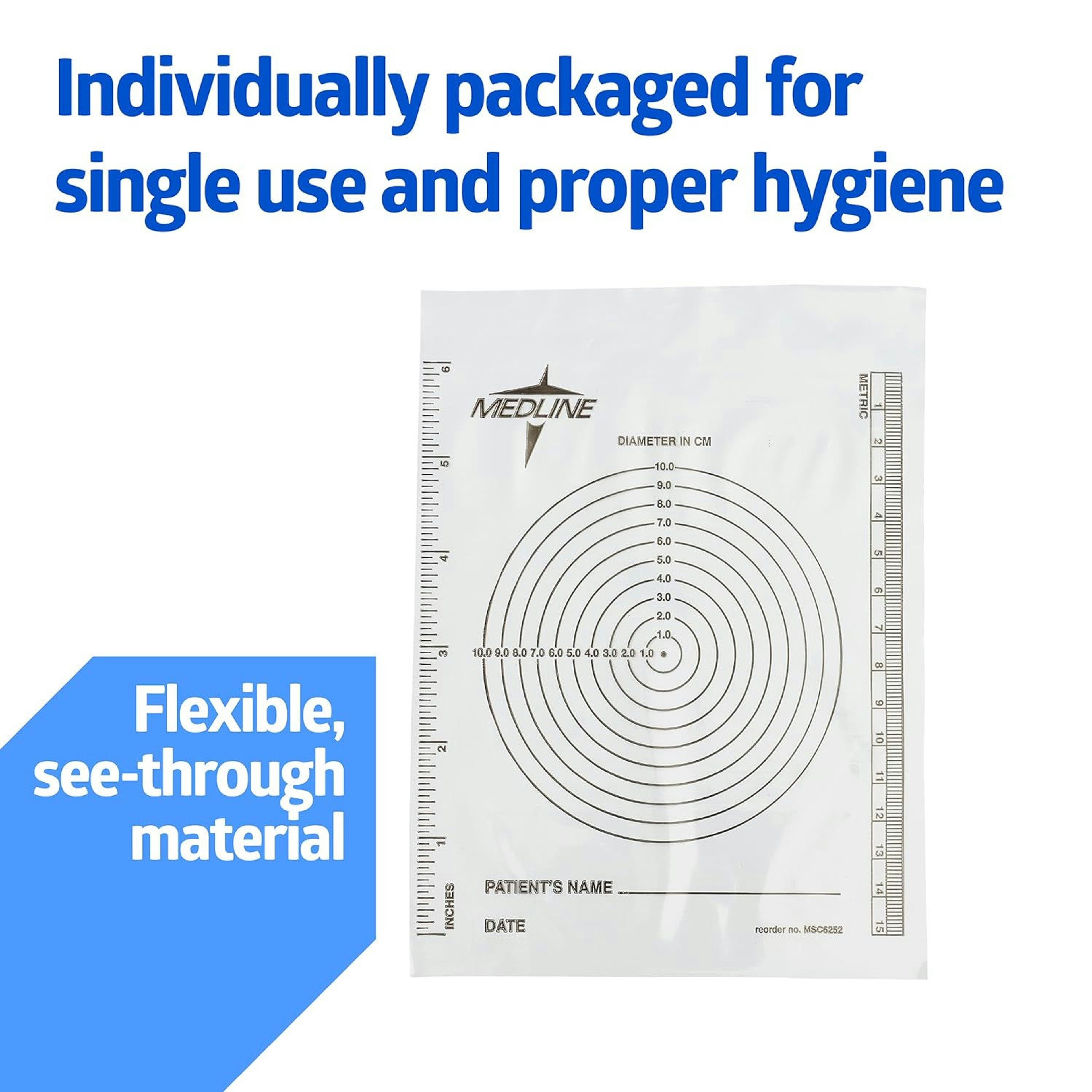 Medline Bullseye Plastic Wound Ruler