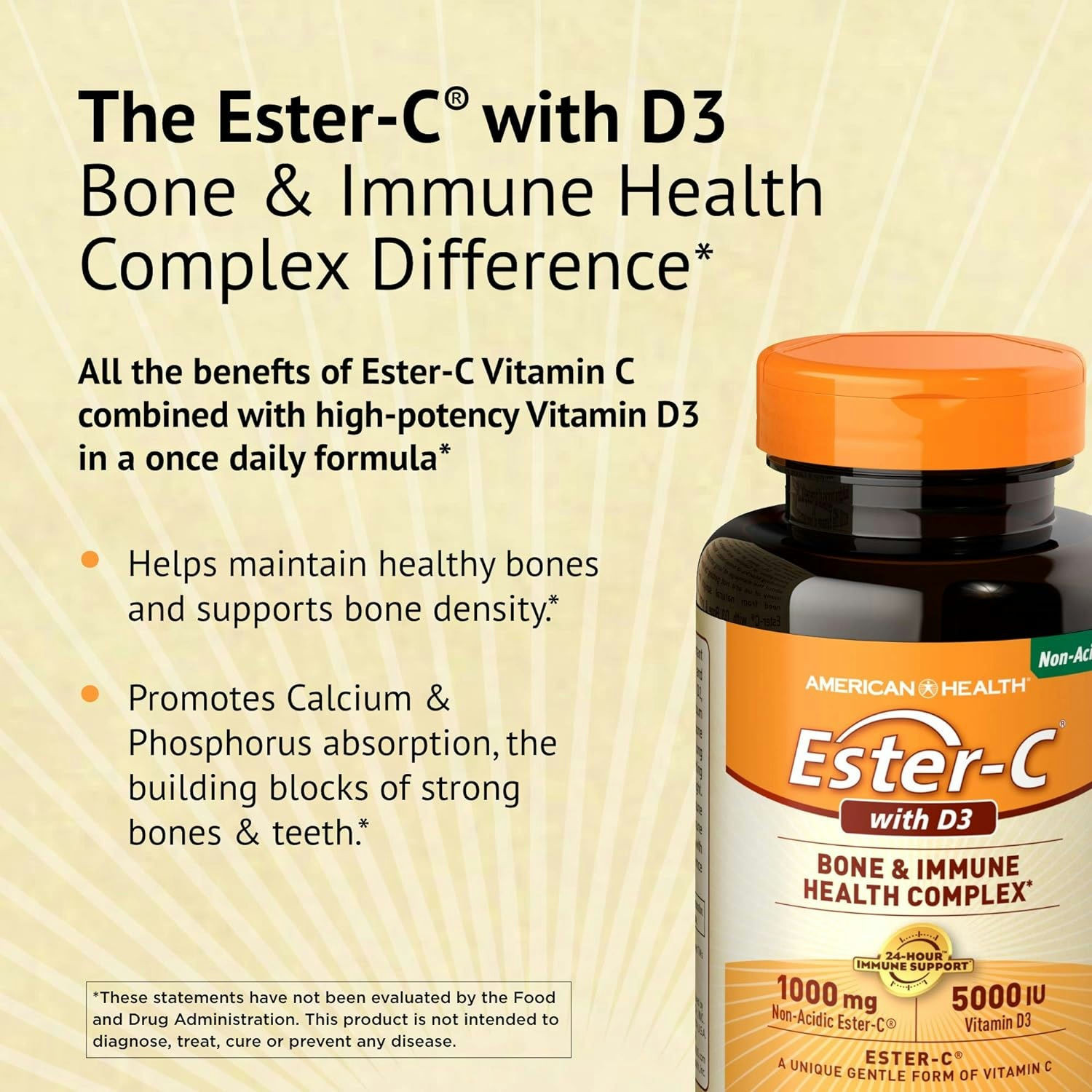 Ester-C with Vitamin D3 Bone & Immune Health Complex