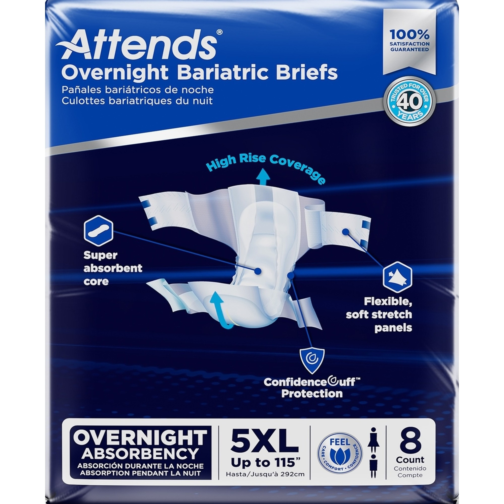 Attends Overnight Bariatric Briefs, 5XL