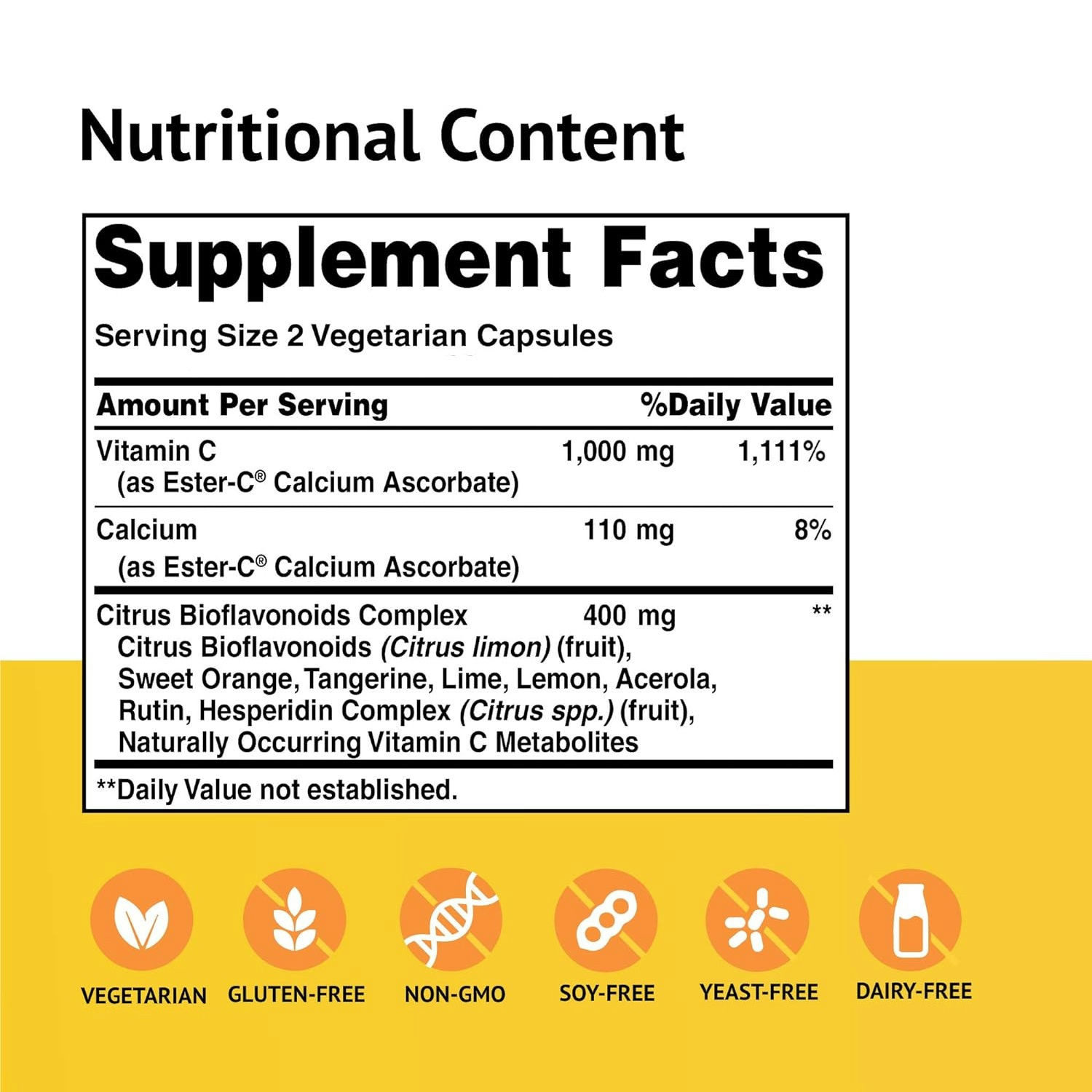 Ester-C 500 mg with Citrus Bioflavonoids, Vegetarian Capsules