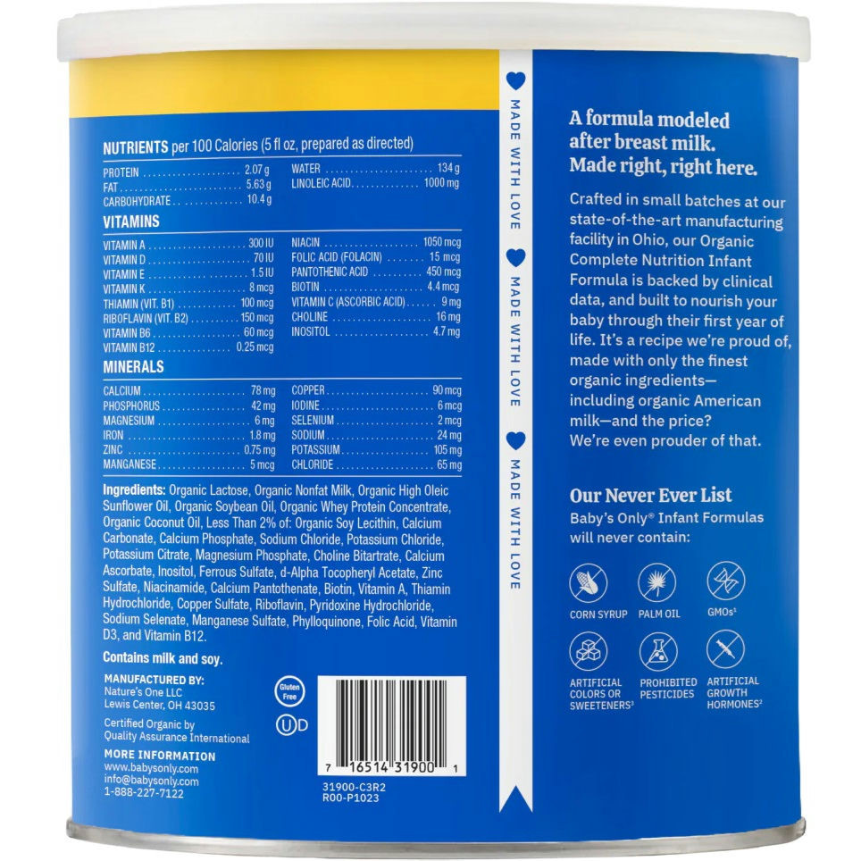 Baby's Only Organic Complete Nutrition Infant Formula