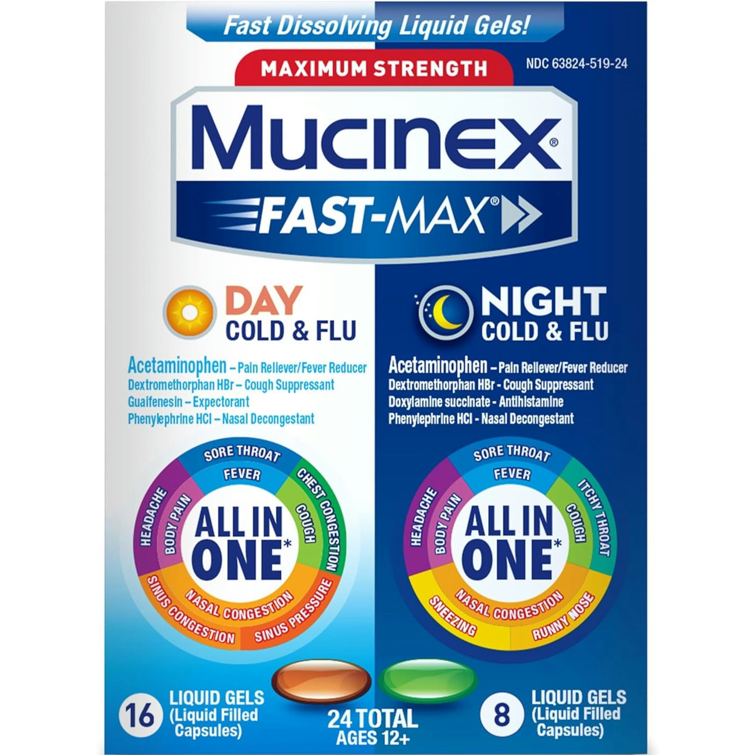 Mucinex Fast-Max Cold and Flu Day and Night