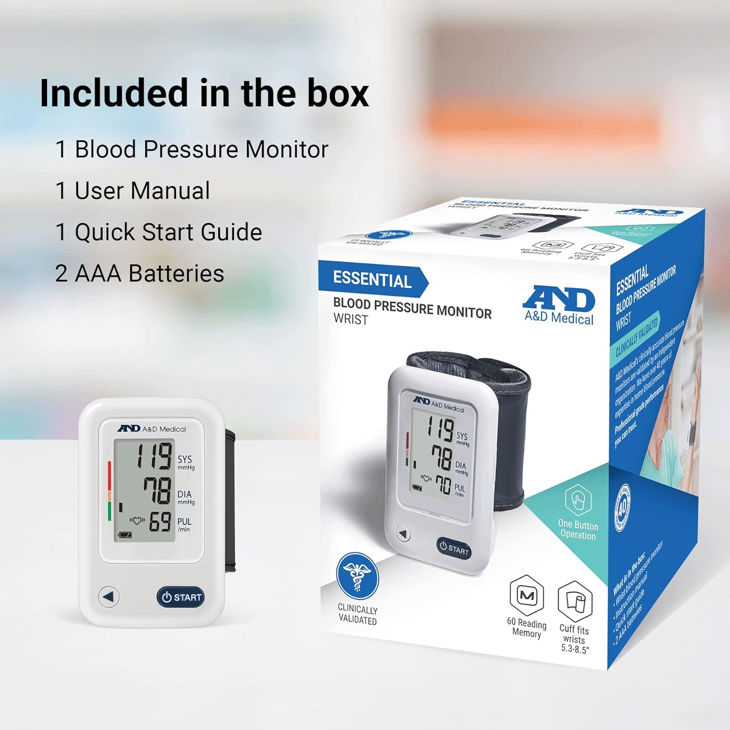 A&D Medical Premium Wrist Blood Pressure Monitor