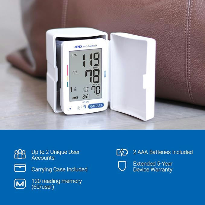 A&D Medical Premium Multi-User Wrist Blood Pressure Monitor