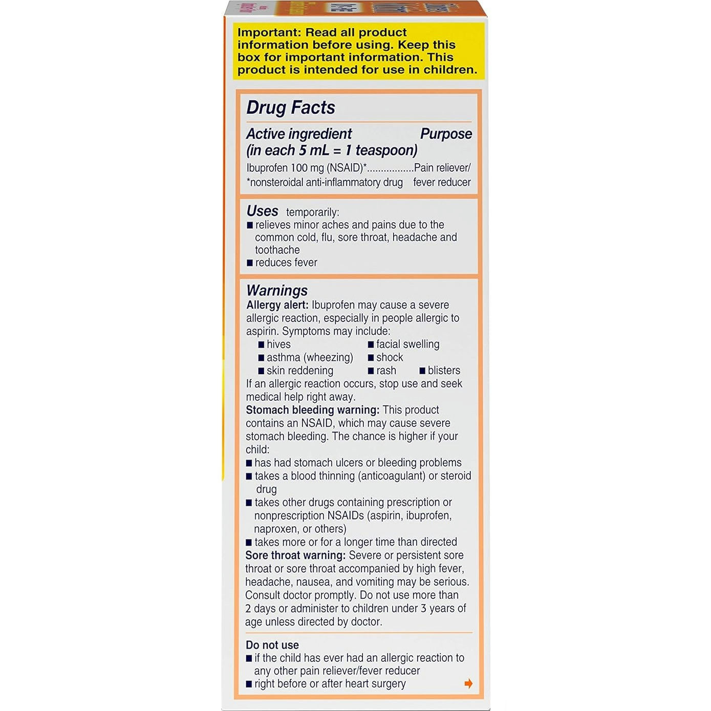 Motrin Children's Dye-Free Pain Reliever & Fever Reducer