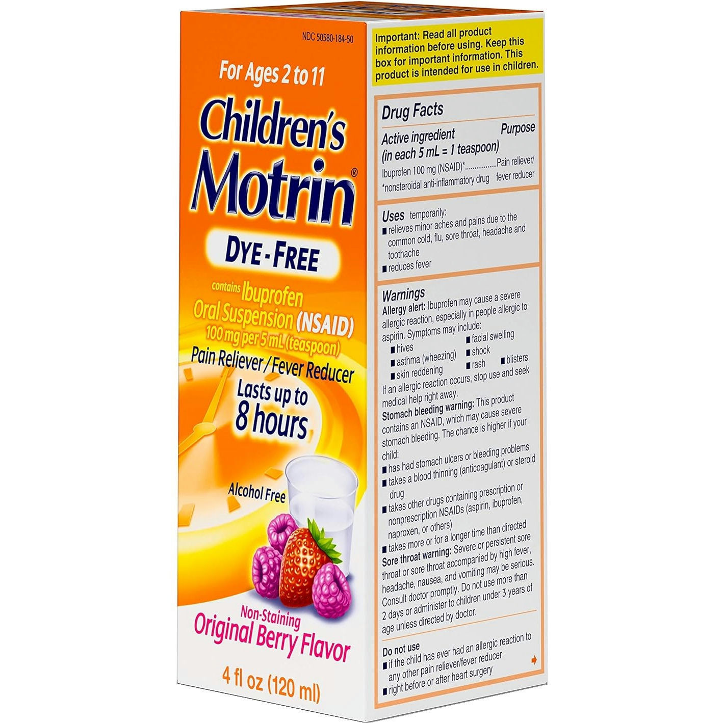 Motrin Children's Dye-Free Pain Reliever & Fever Reducer