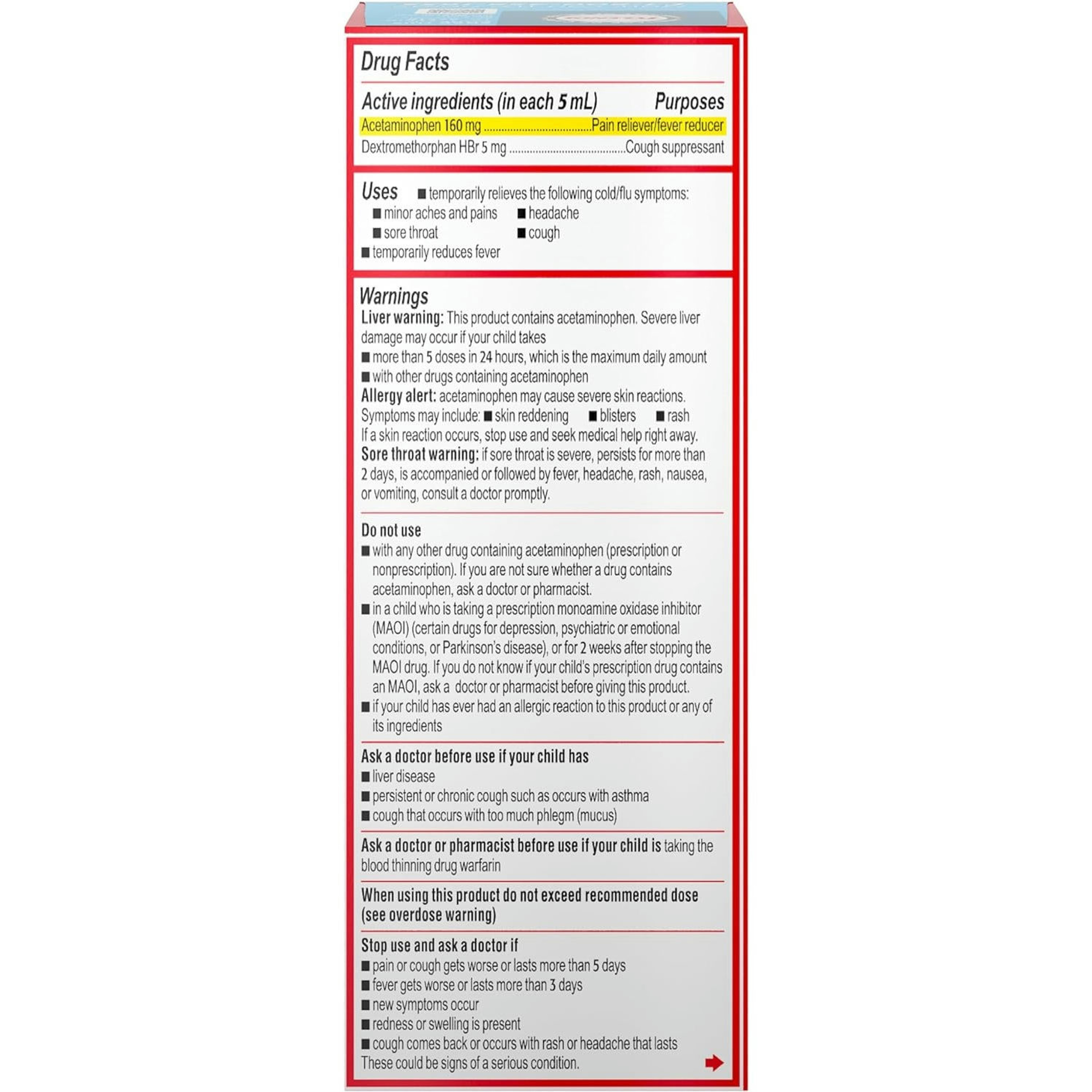 Tylenol Children's Cold, Cough & Sore Throat Oral Suspension