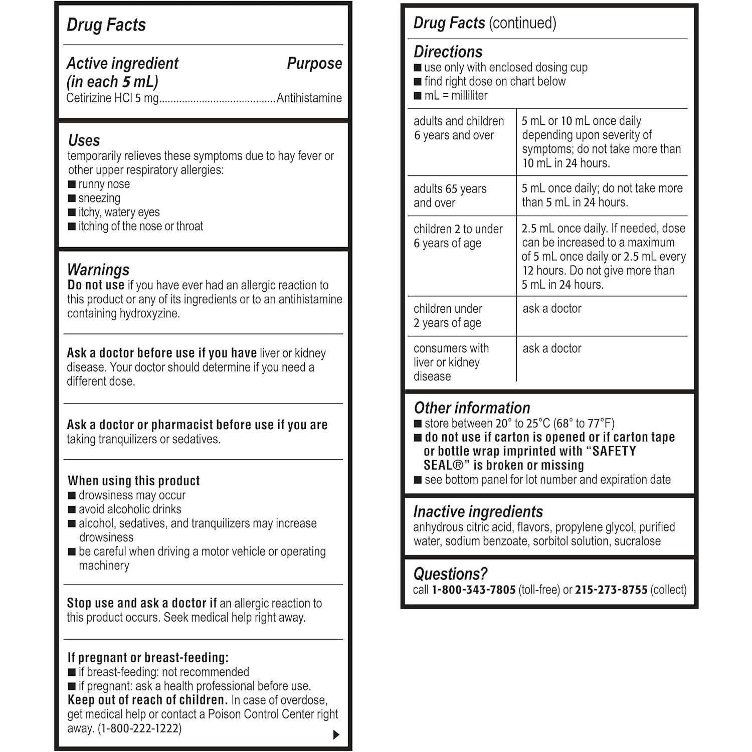 Zyrtec Children's Allergy Relief Syrup