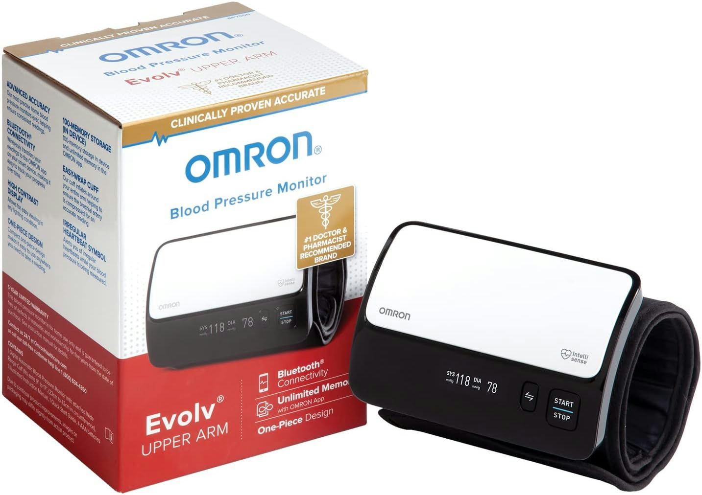 OMRON Evolv Wireless Upper Arm Blood Pressure Monitor