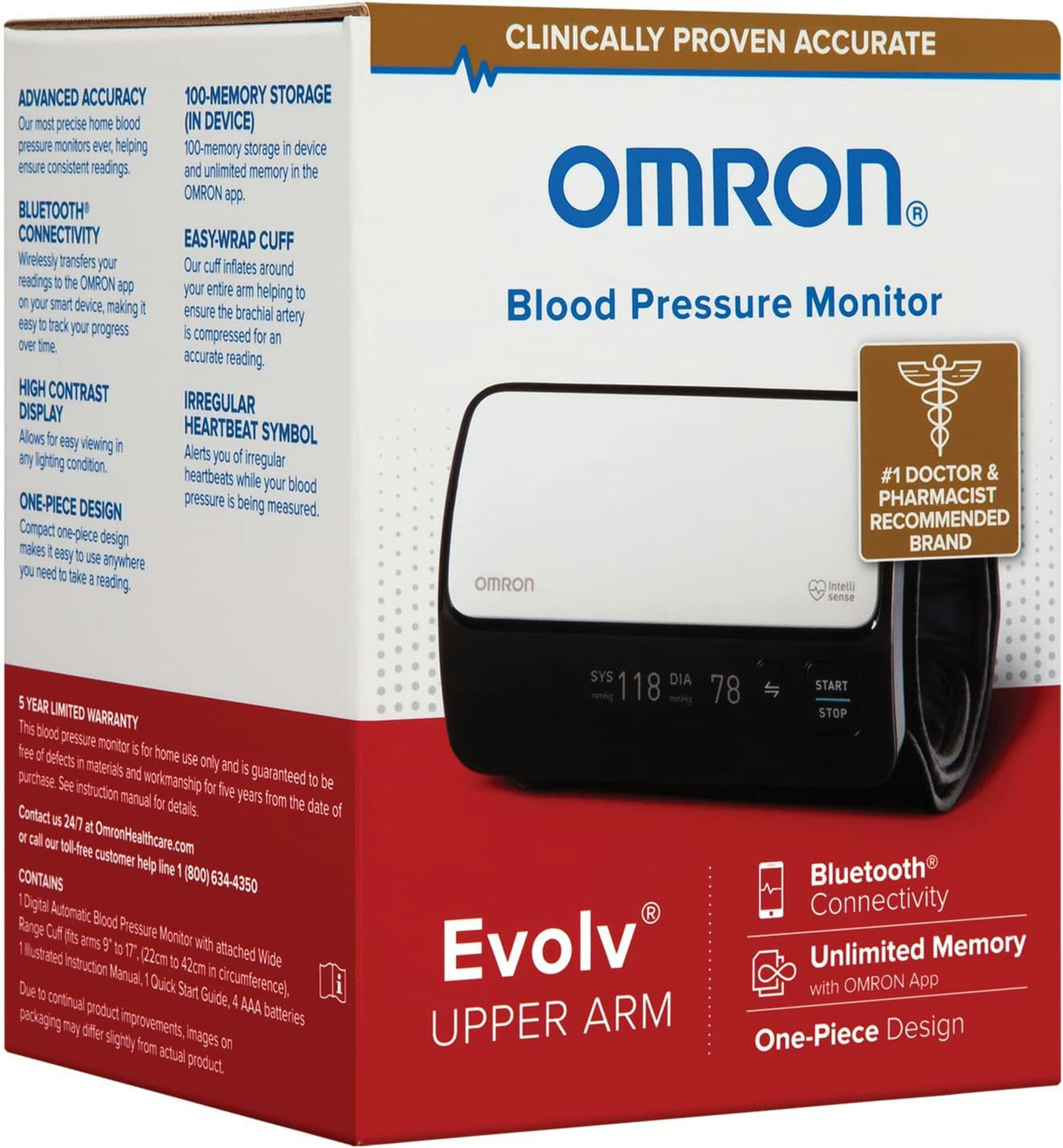 OMRON Evolv Wireless Upper Arm Blood Pressure Monitor