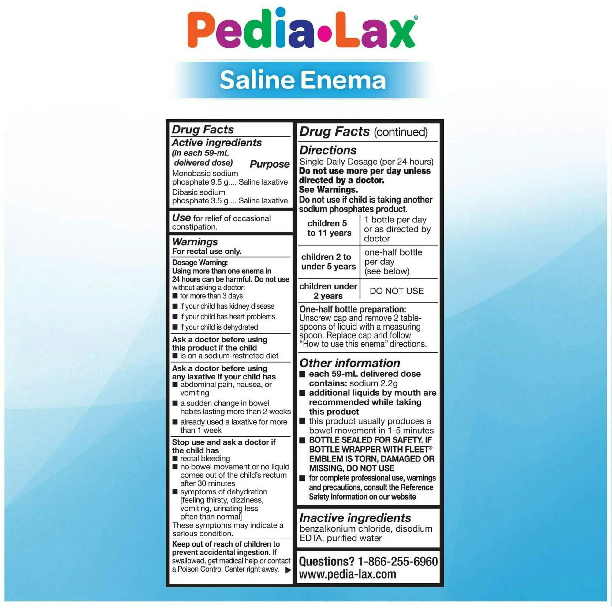 Fleet Pedia-Lax Pediatric Enema Rectal Saline Laxative