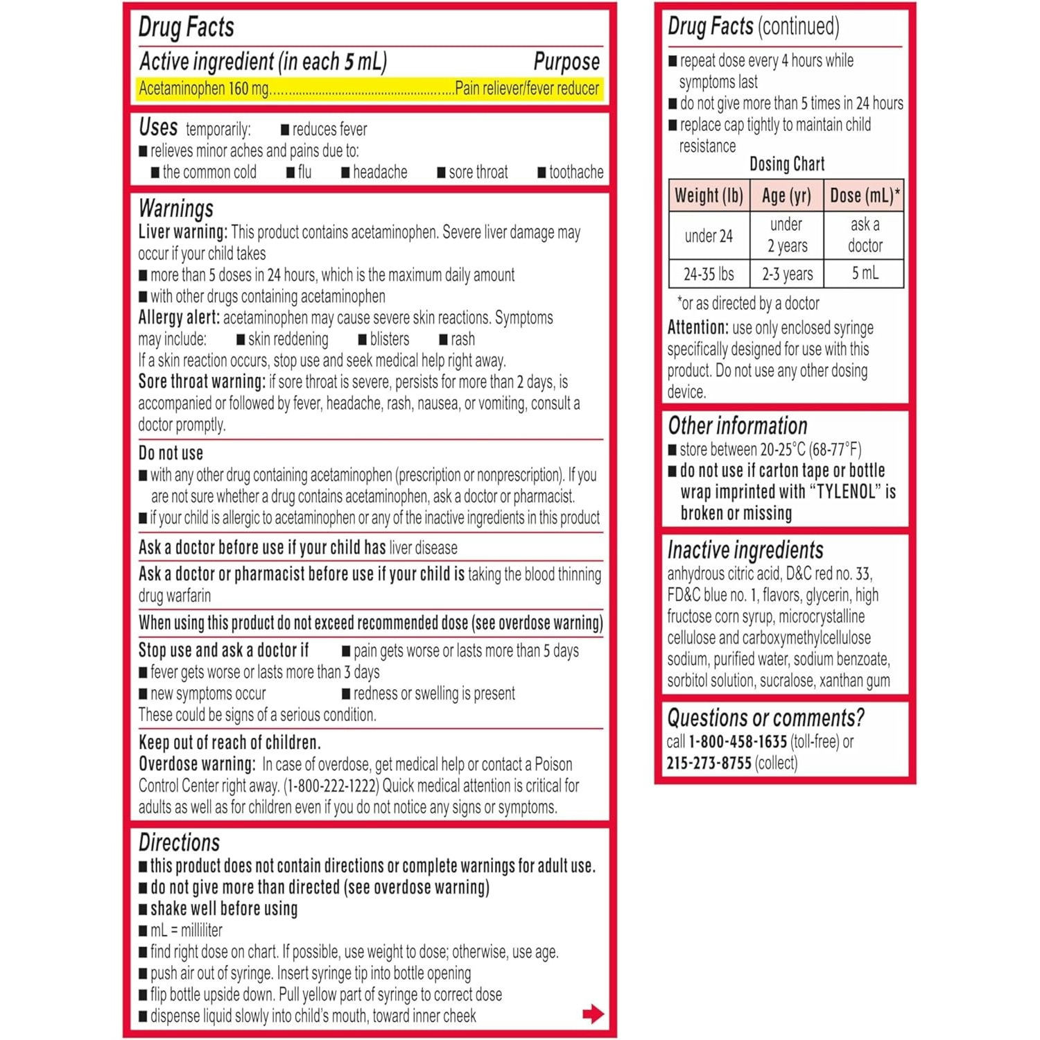 Tylenol Infants' Pain + Fever Oral Suspension